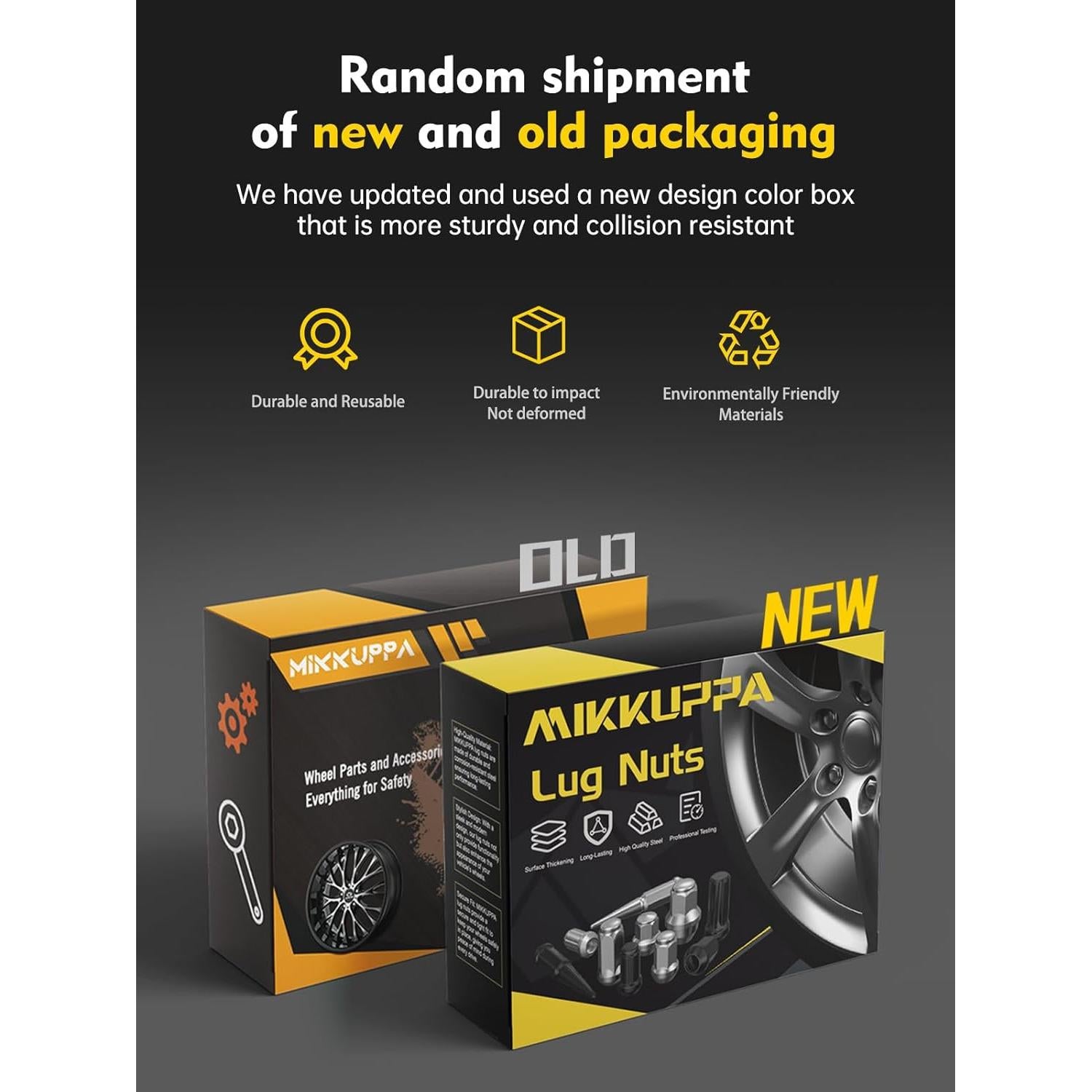 Tuercas de Llantas MIKKUPPA M14x1.5 Negras 32pcs