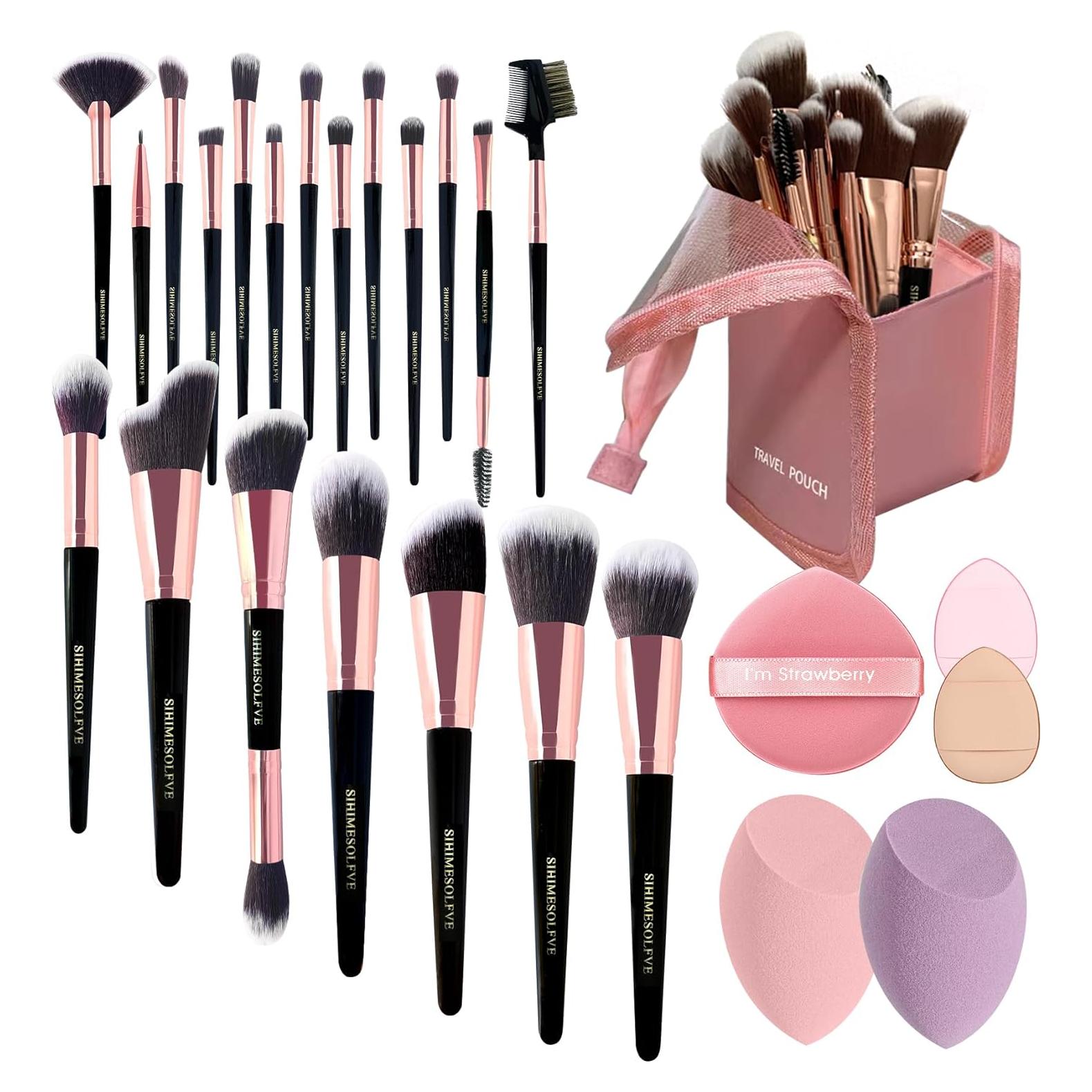 Set de Brochas de Maquillaje SIHIMESOLFVE 23 Piezas con Esponjas