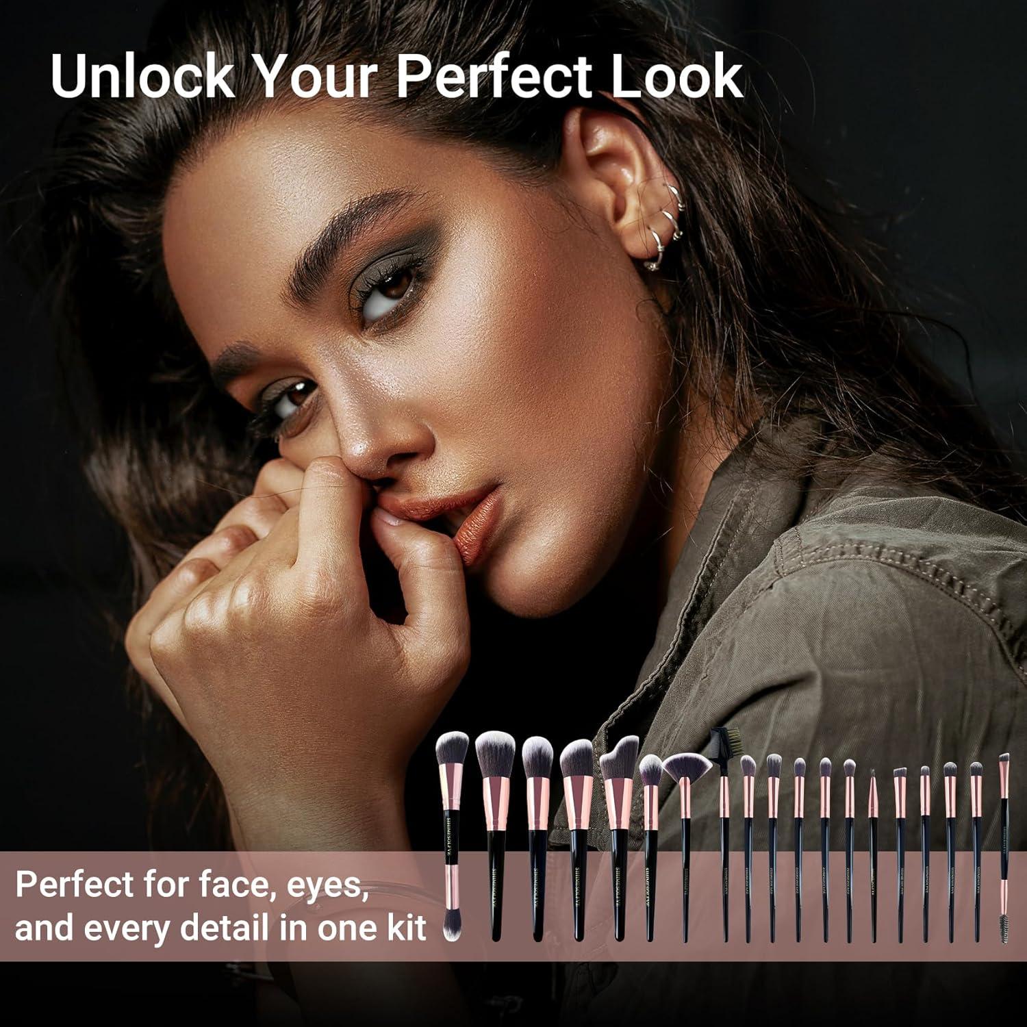 Set de Brochas de Maquillaje SIHIMESOLFVE 23 Piezas con Esponjas