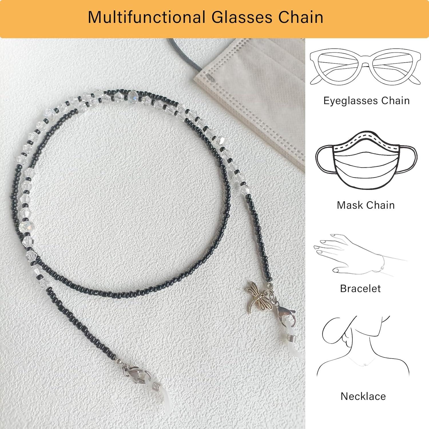 Cadena de Gafas YN02 con Perlas y Cristales para Mujeres