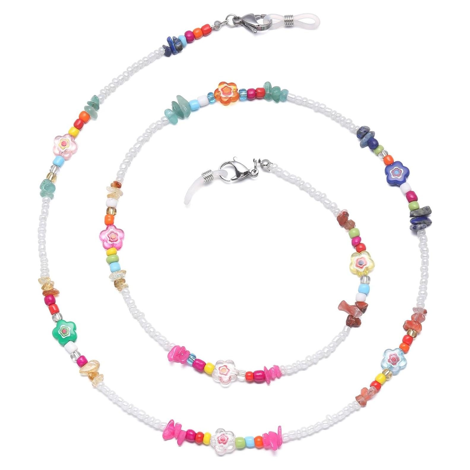 Cadena de Gafas YN02 con Perlas y Cristales Colorida