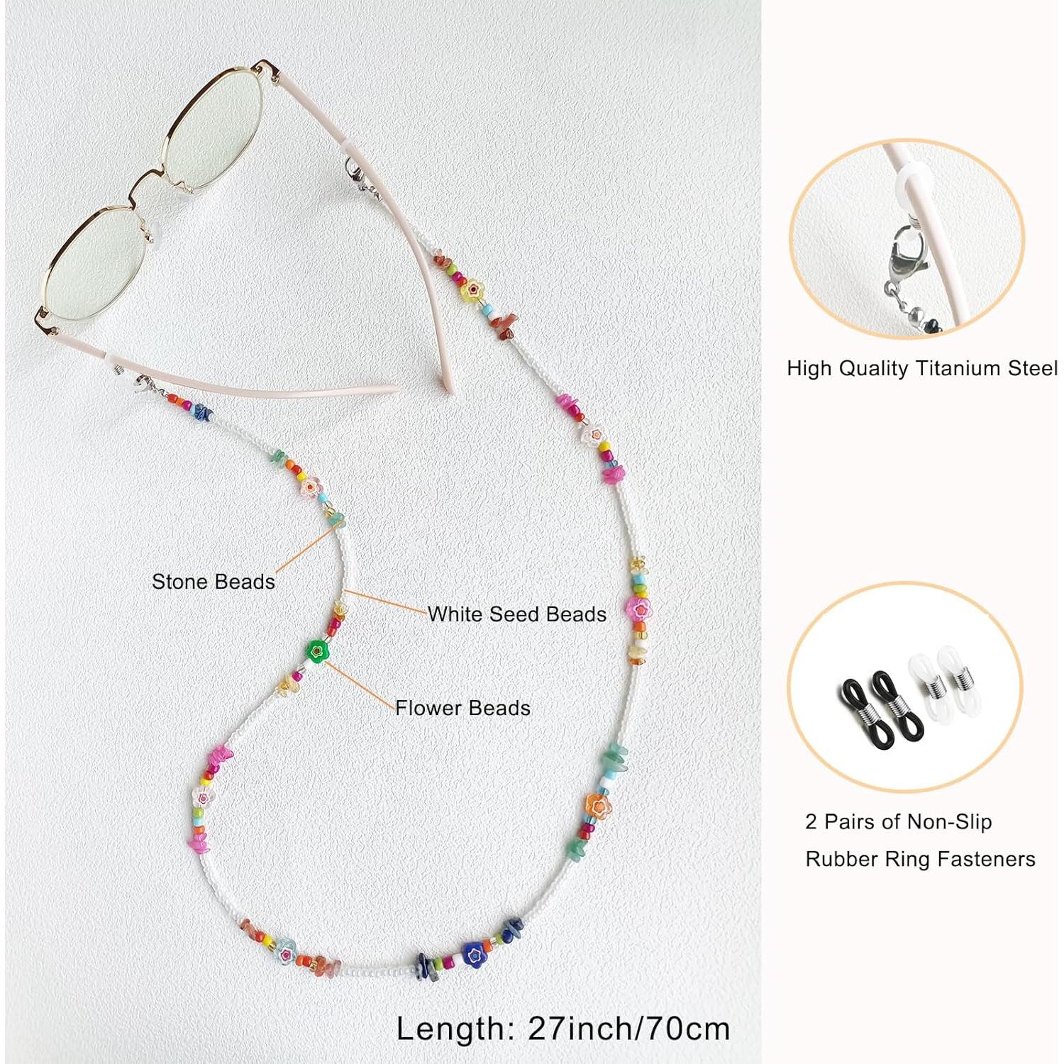 Cadena de Gafas YN02 con Perlas y Cristales Colorida