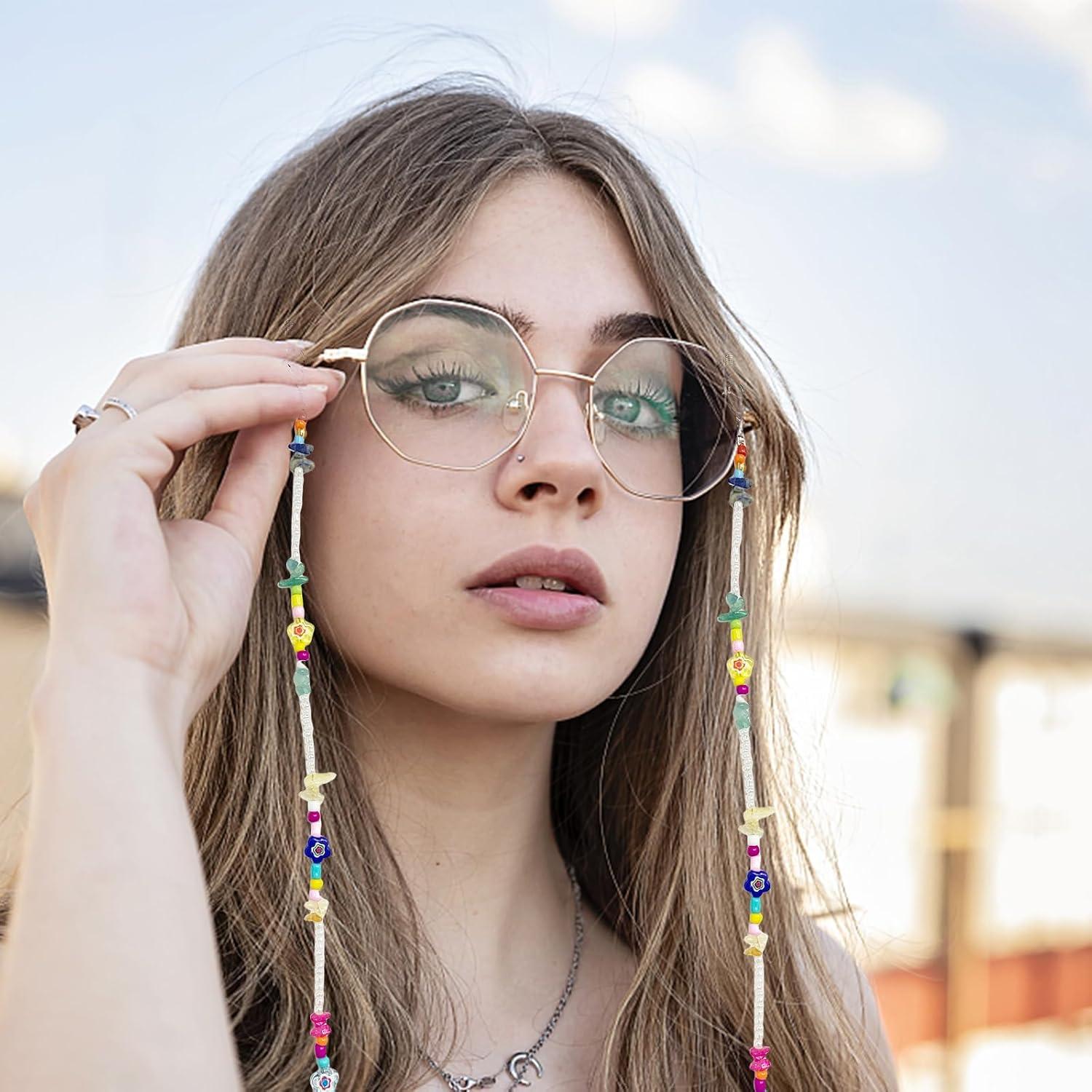 Cadena de Gafas YN02 con Perlas y Cristales Colorida