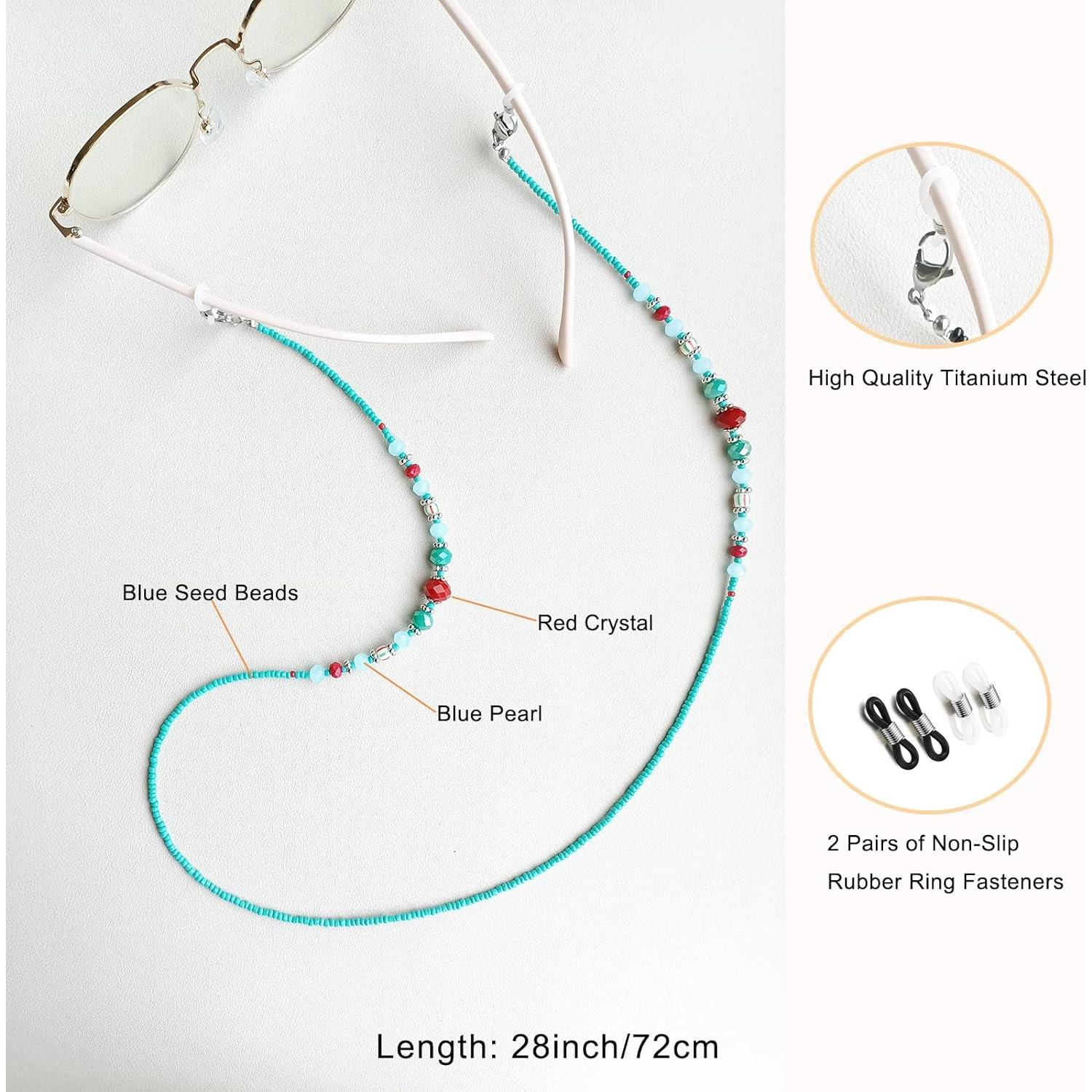 Cadena de Gafas Mujer YN02 con Perlas y Cristales