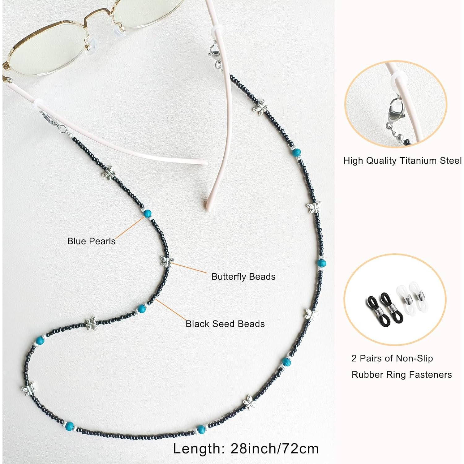 Cadena de Gafas YN02 con Perlas y Cristales para Mujeres