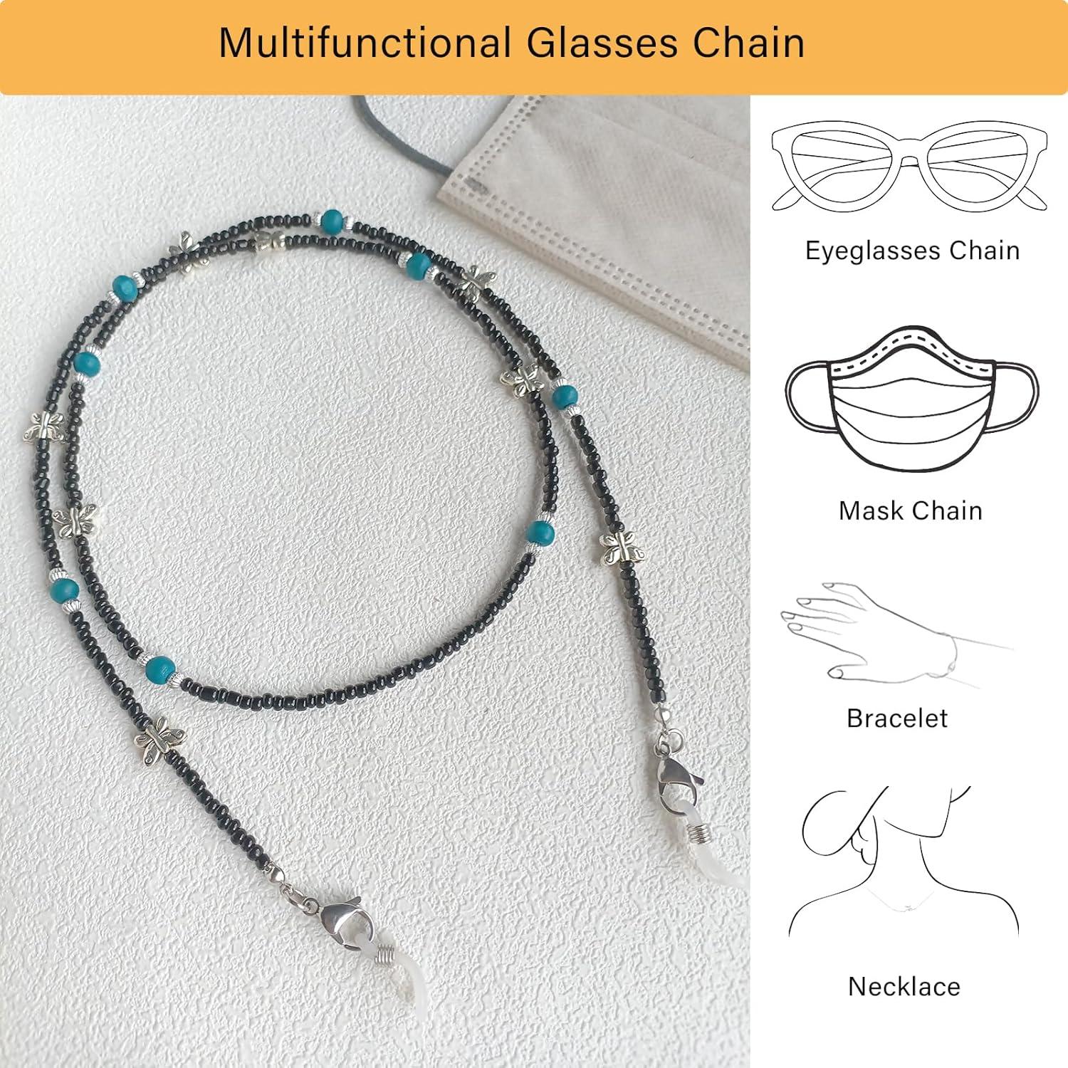 Cadena de Gafas YN02 con Perlas y Cristales para Mujeres