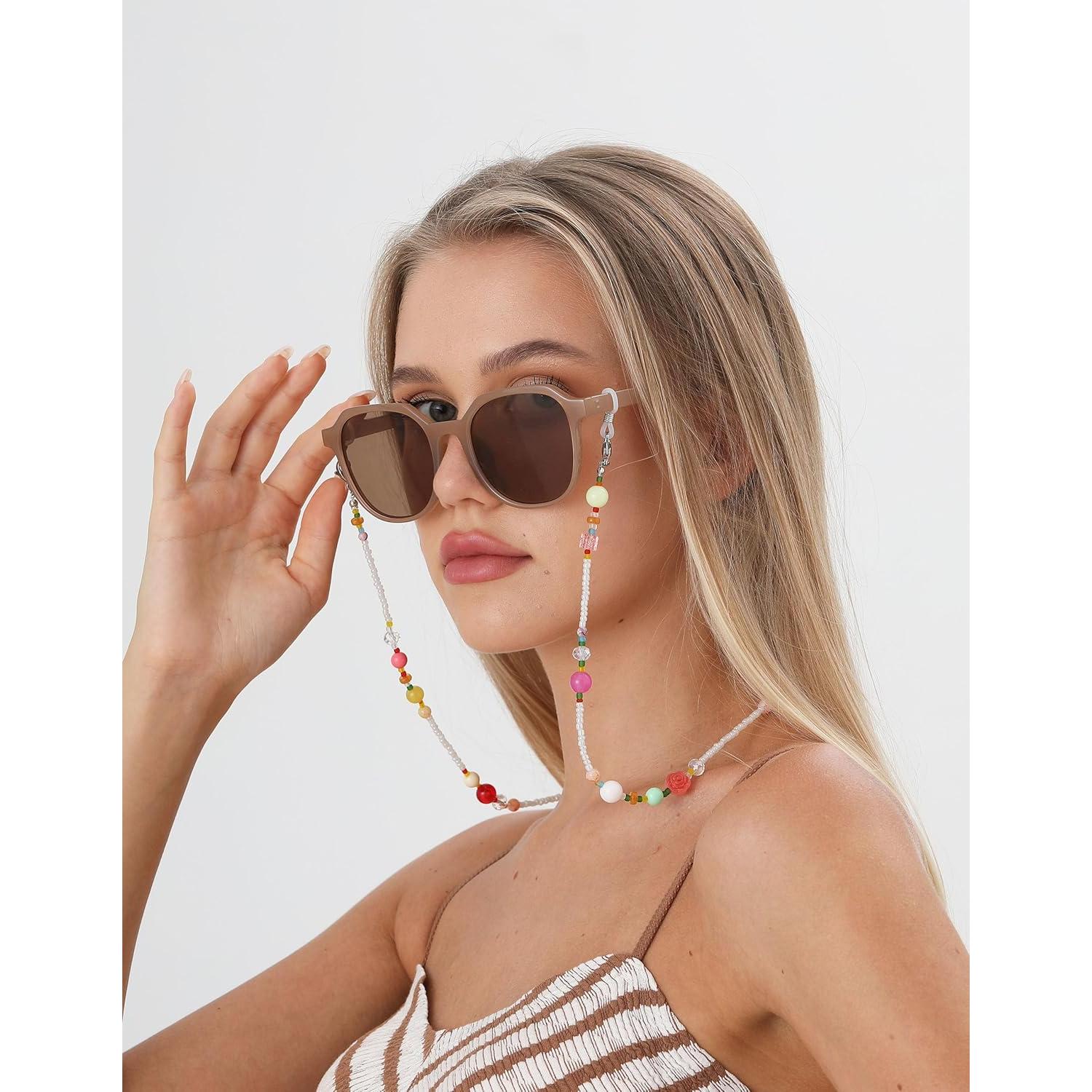 Cadena de Gafas YN02 con Perlas Coloridas y Cristales