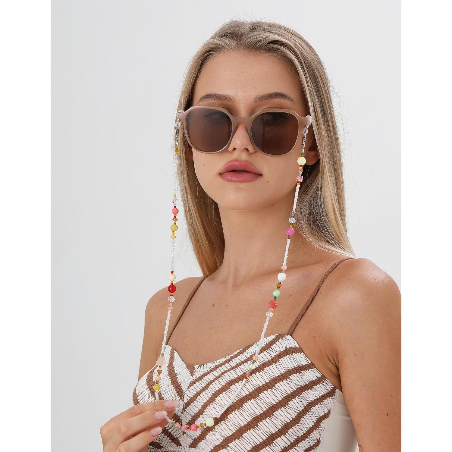 Cadena de Gafas YN02 con Perlas Coloridas y Cristales