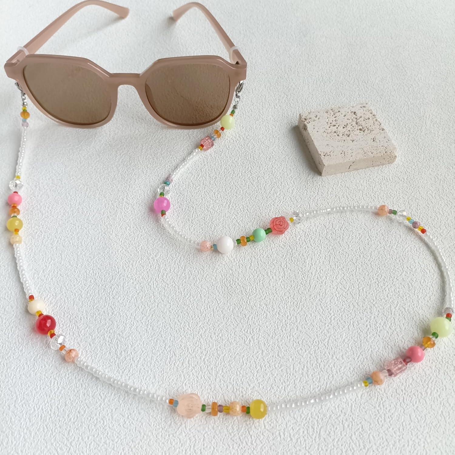 Cadena de Gafas YN02 con Perlas Coloridas y Cristales