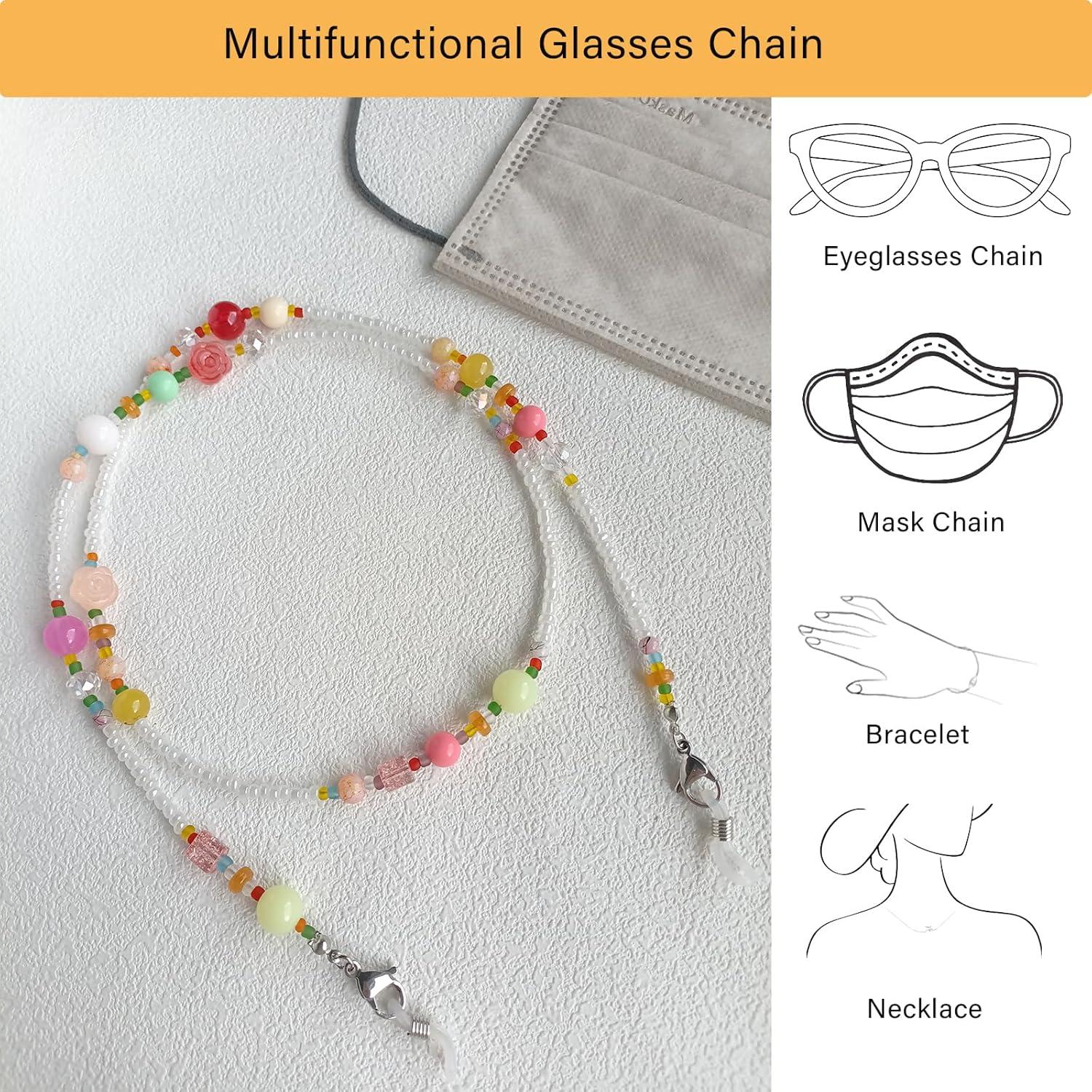 Cadena de Gafas YN02 con Perlas Coloridas y Cristales