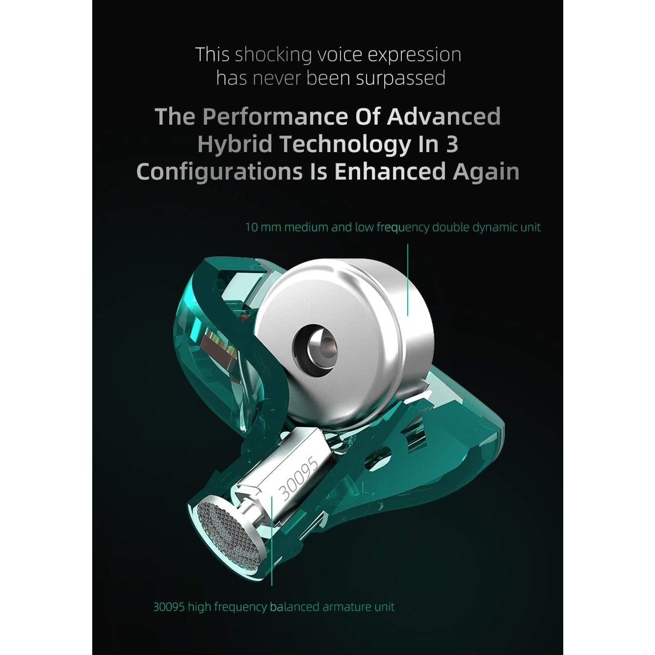 Auriculares KZ ZST X In-Ear HiFi Estéreo 1BA+1DD Negro