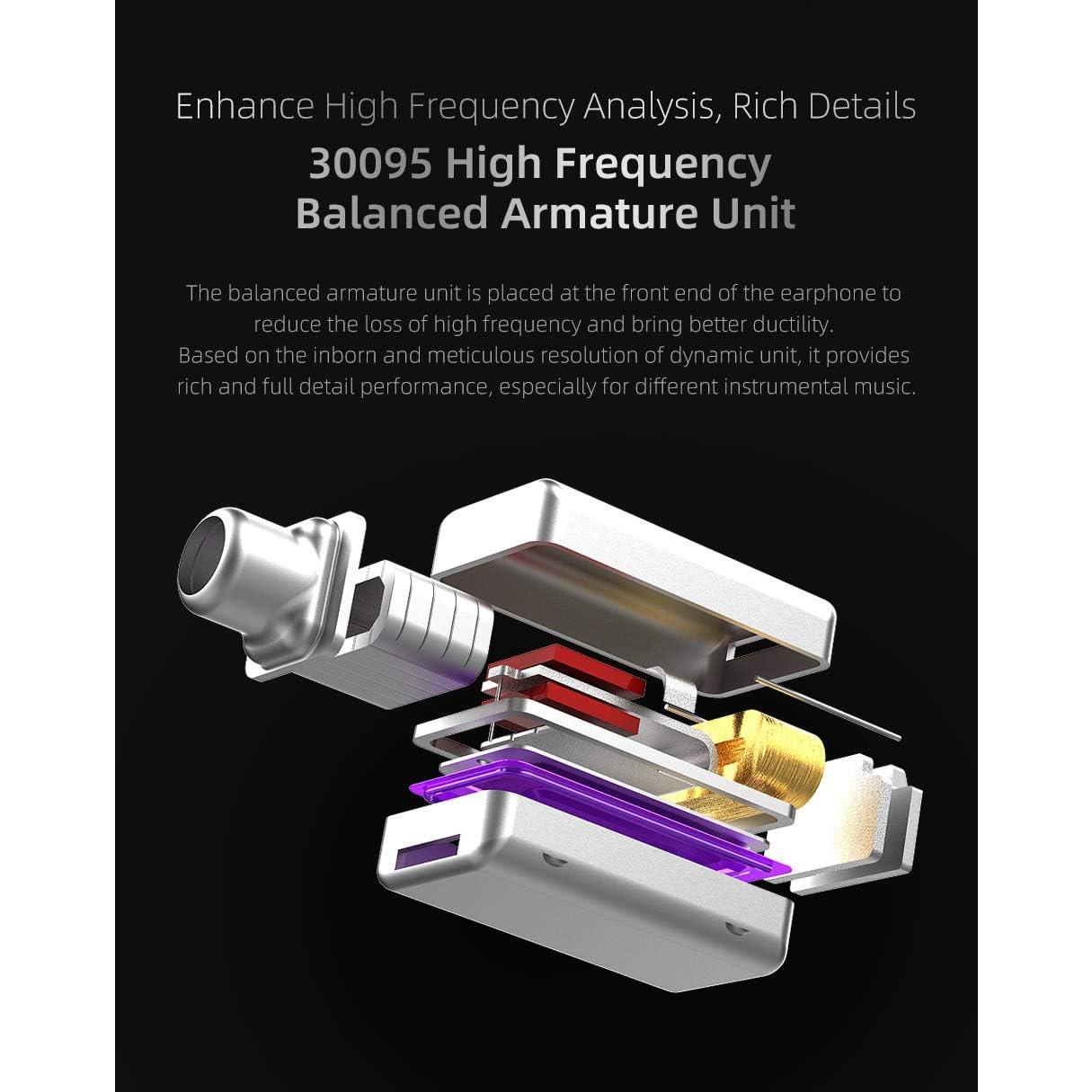 Auriculares KZ ZST X In-Ear HiFi Estéreo 1BA+1DD Negro