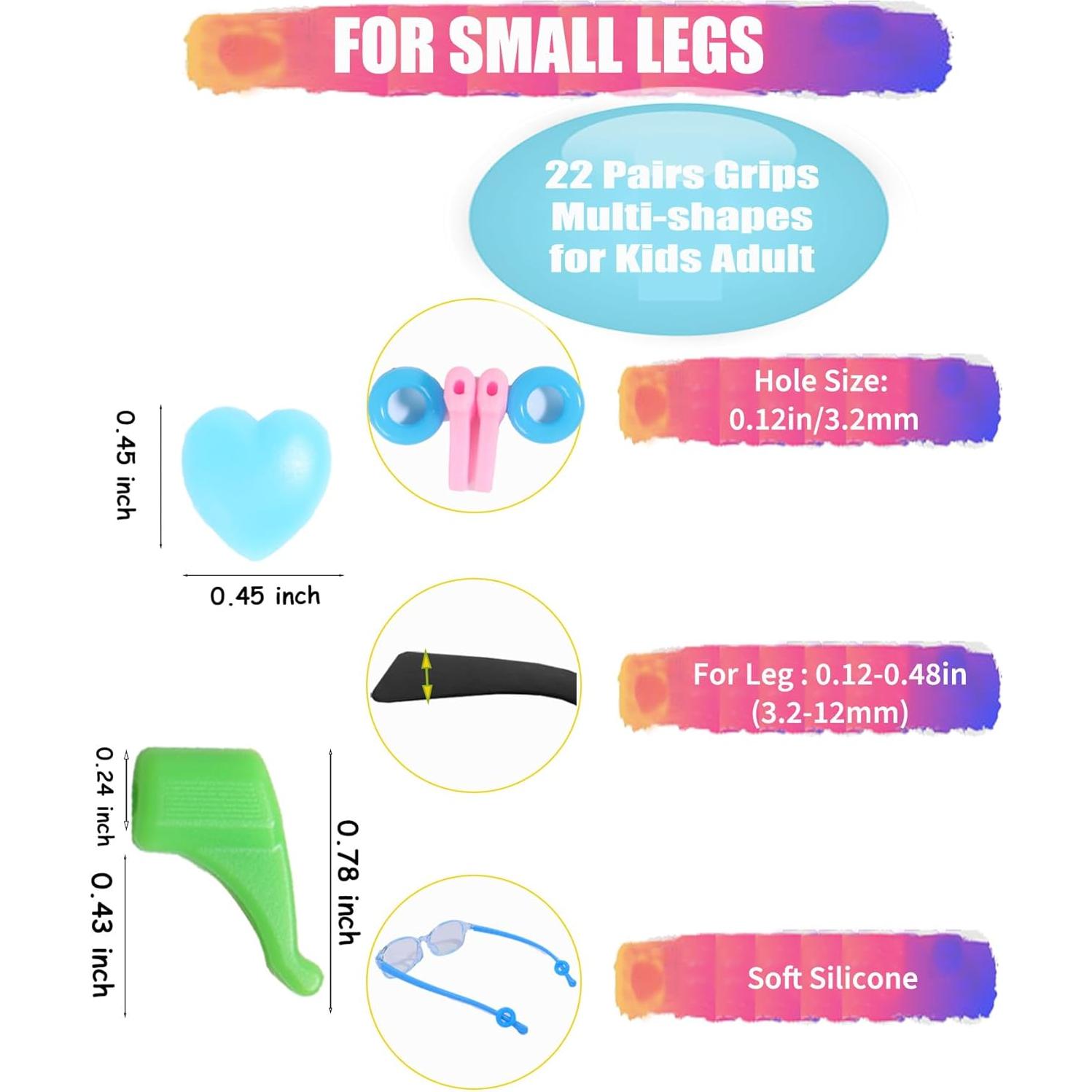 Grapas para Gafas AURAADORN 24 Pares Silicona Multicolor