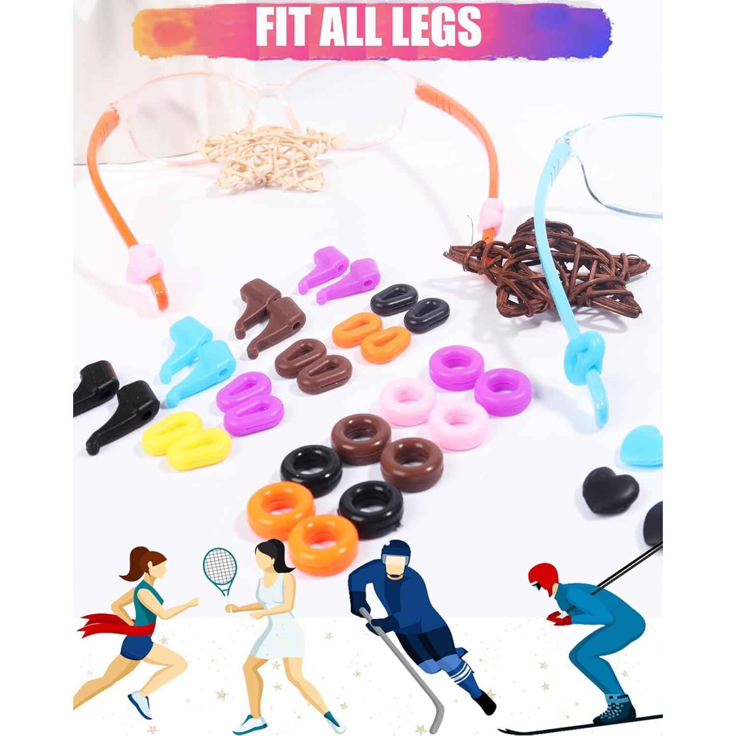 Grapas para Gafas AURAADORN 24 Pares Silicona Multicolor