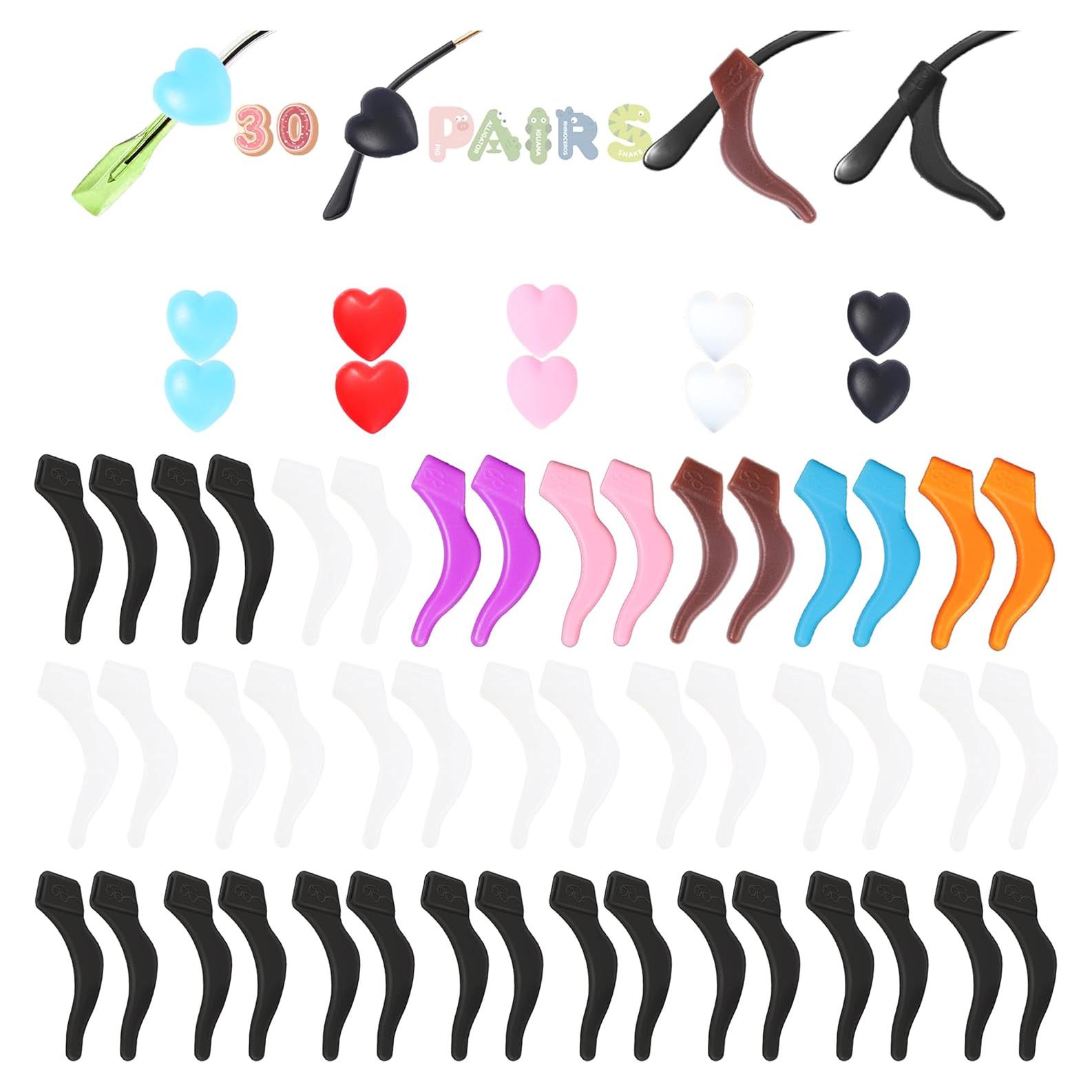 Grapas para Gafas AURAADORN 30 Pares Silicona Multicolor