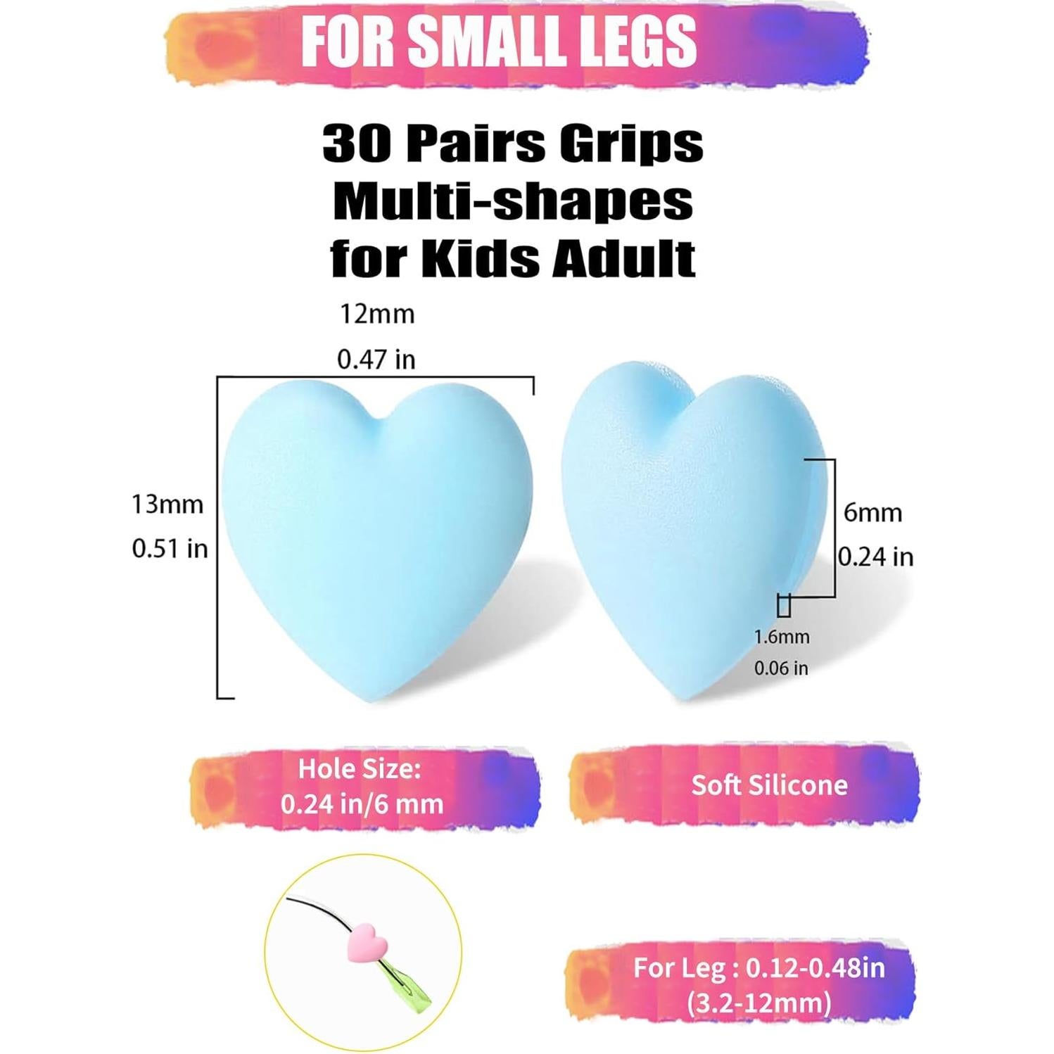 Grapas para Gafas AURAADORN 30 Pares Silicona Multicolor