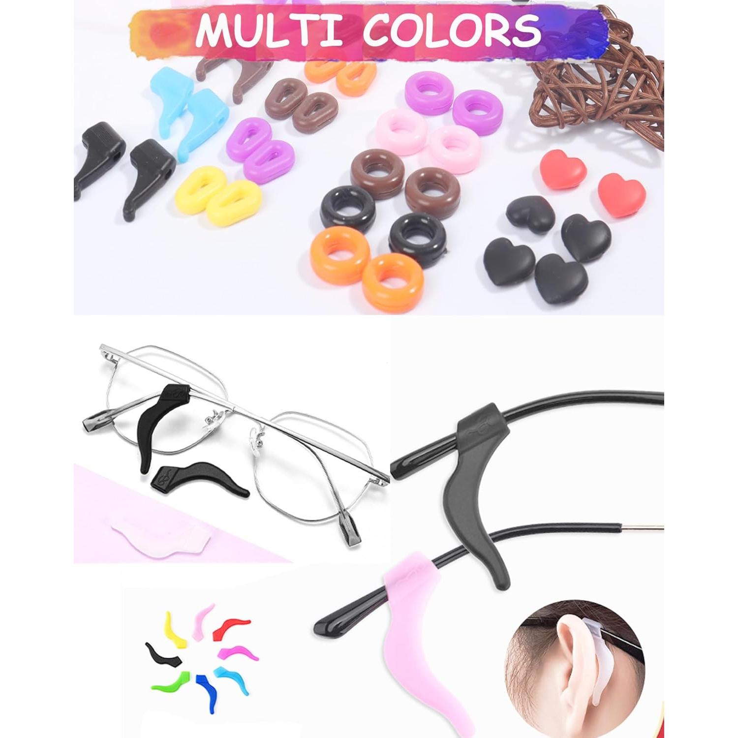Grapas para Gafas AURAADORN 30 Pares Silicona Multicolor