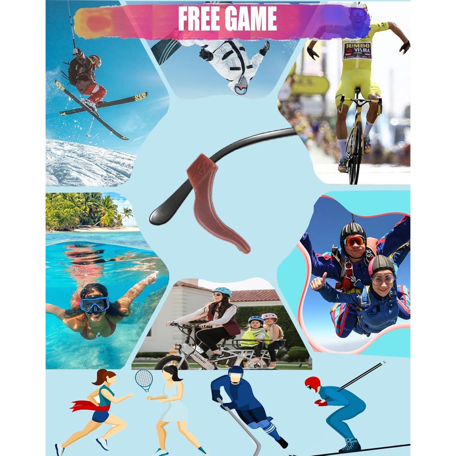 Grapas para Gafas AURAADORN 30 Pares Silicona Multicolor