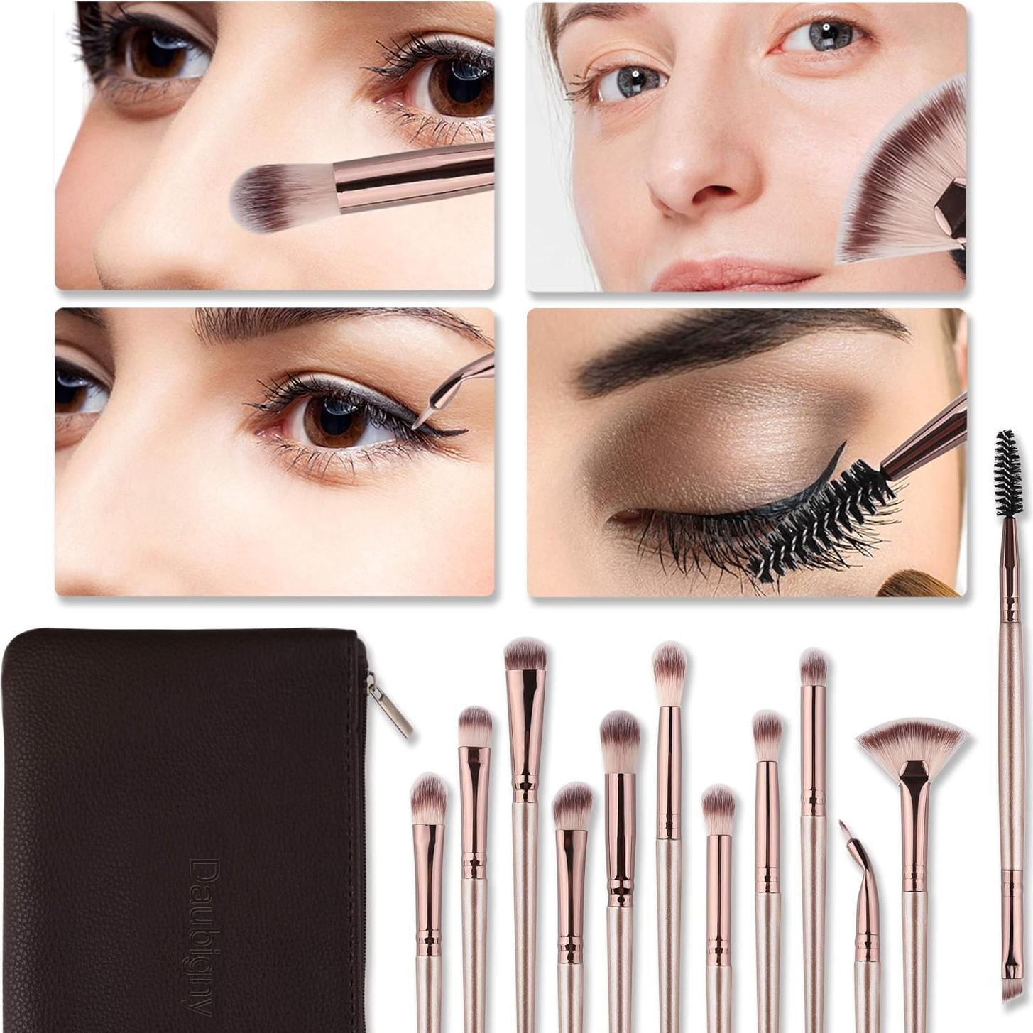 Set de Pinceles de Maquillaje Daubigny 12 PCS para Ojos