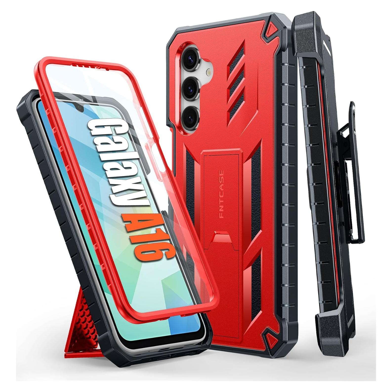 Funda FNTCASE para Samsung Galaxy A16 6.7" Resistente Rojo