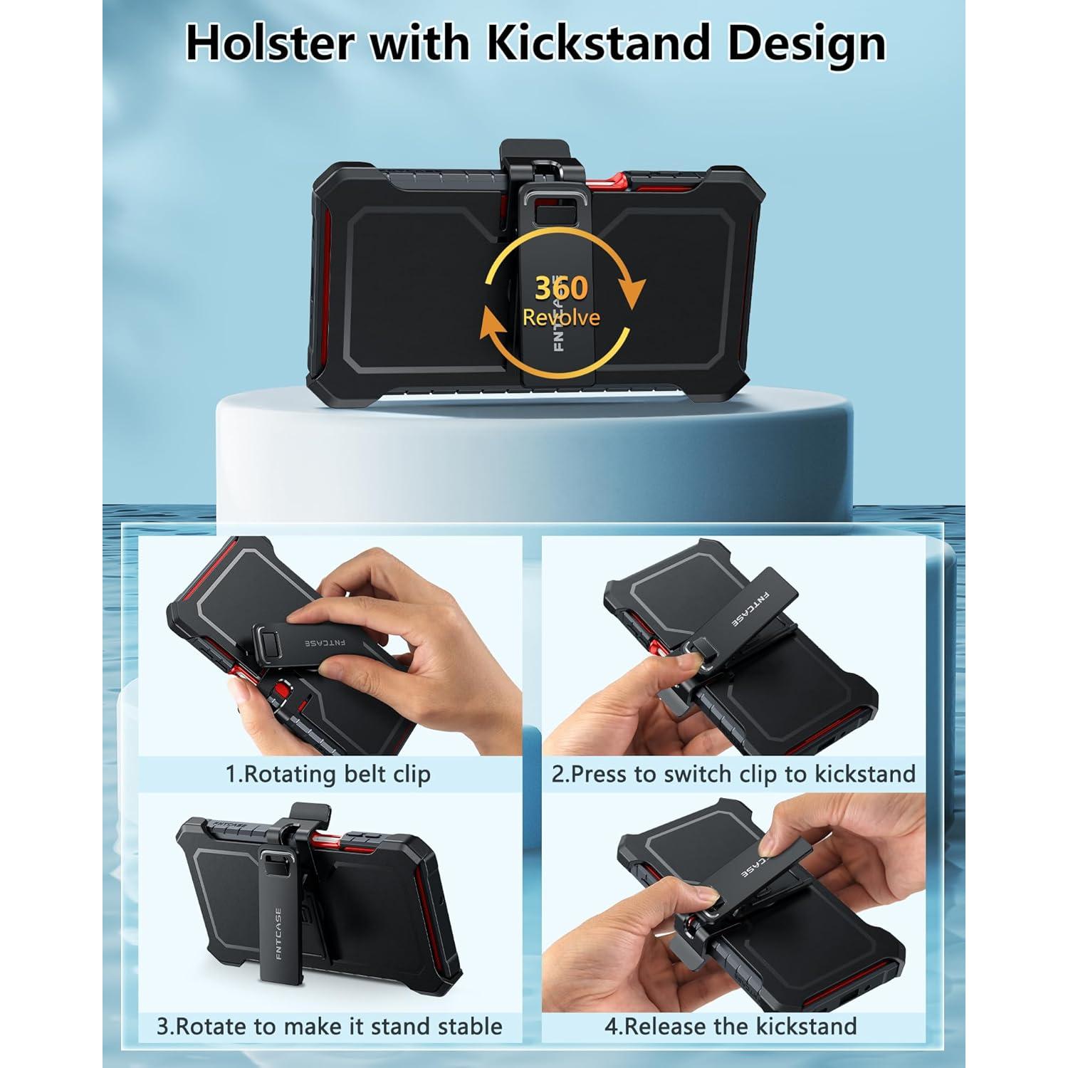 Funda FNTCASE para Samsung Galaxy A16 6.7" Resistente Rojo