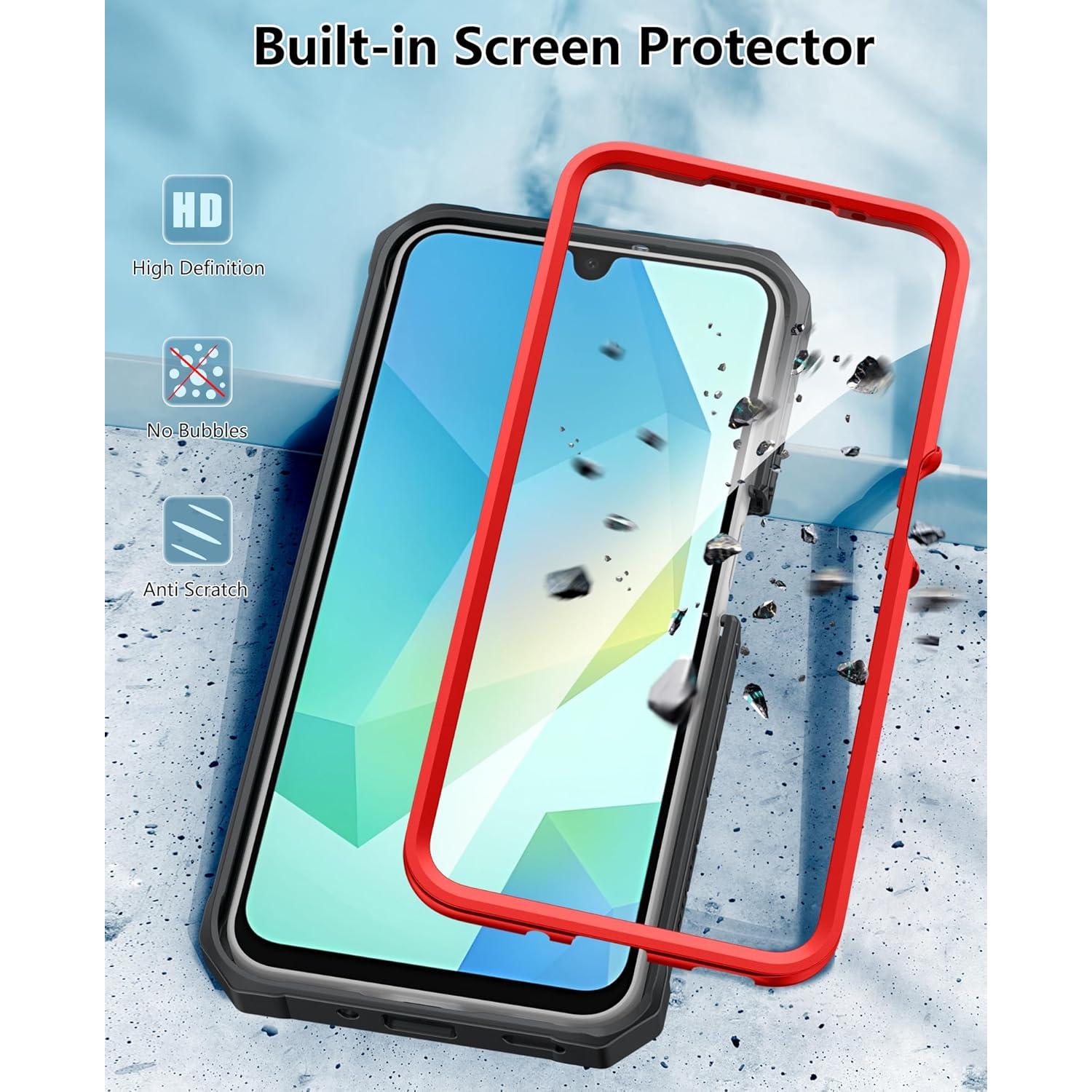 Funda FNTCASE para Samsung Galaxy A16 6.7" Resistente Rojo