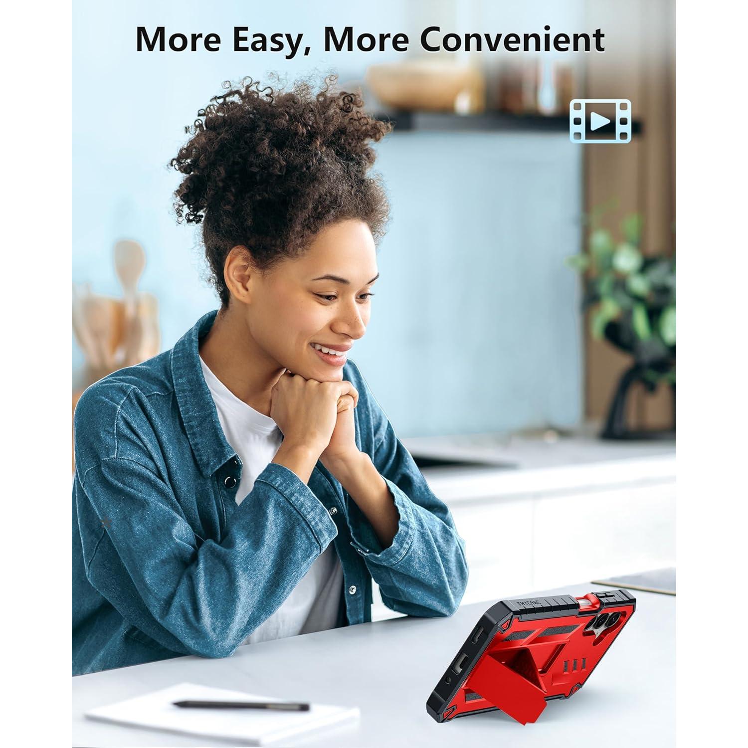 Funda FNTCASE para Samsung Galaxy A16 6.7" Resistente Rojo