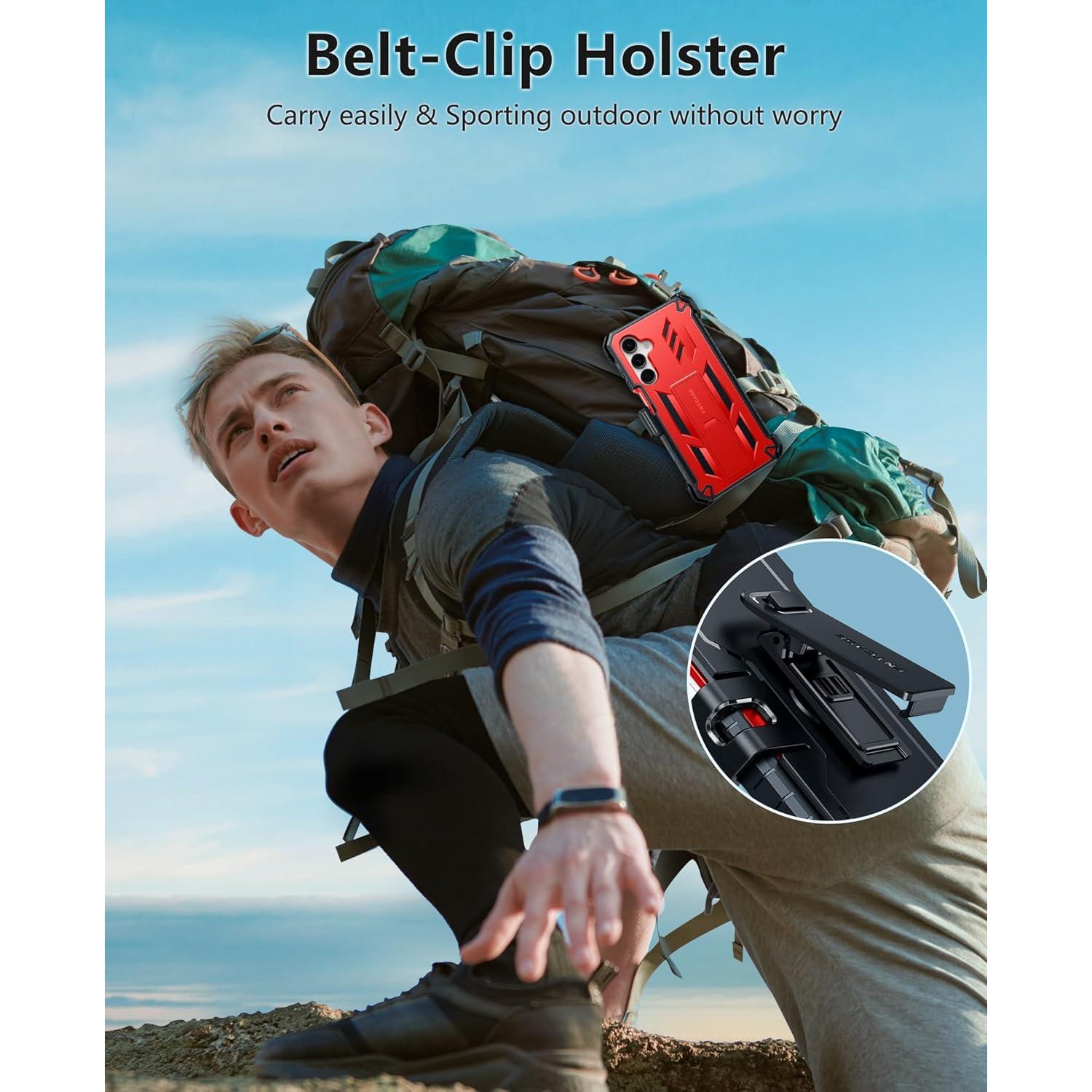 Funda FNTCASE para Samsung Galaxy A16 6.7" Resistente Rojo