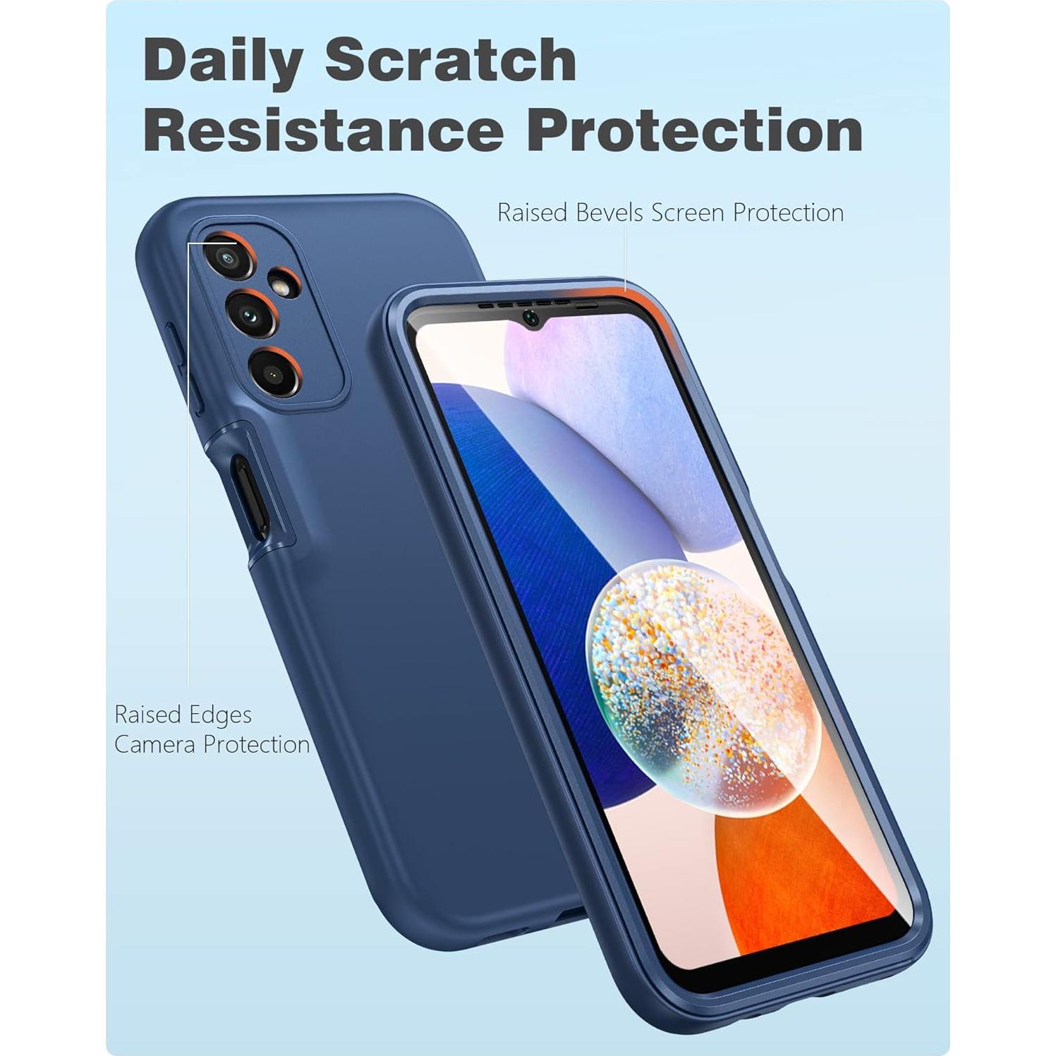 Funda FNTCASE para Samsung Galaxy A14 5G - Silicona Azul