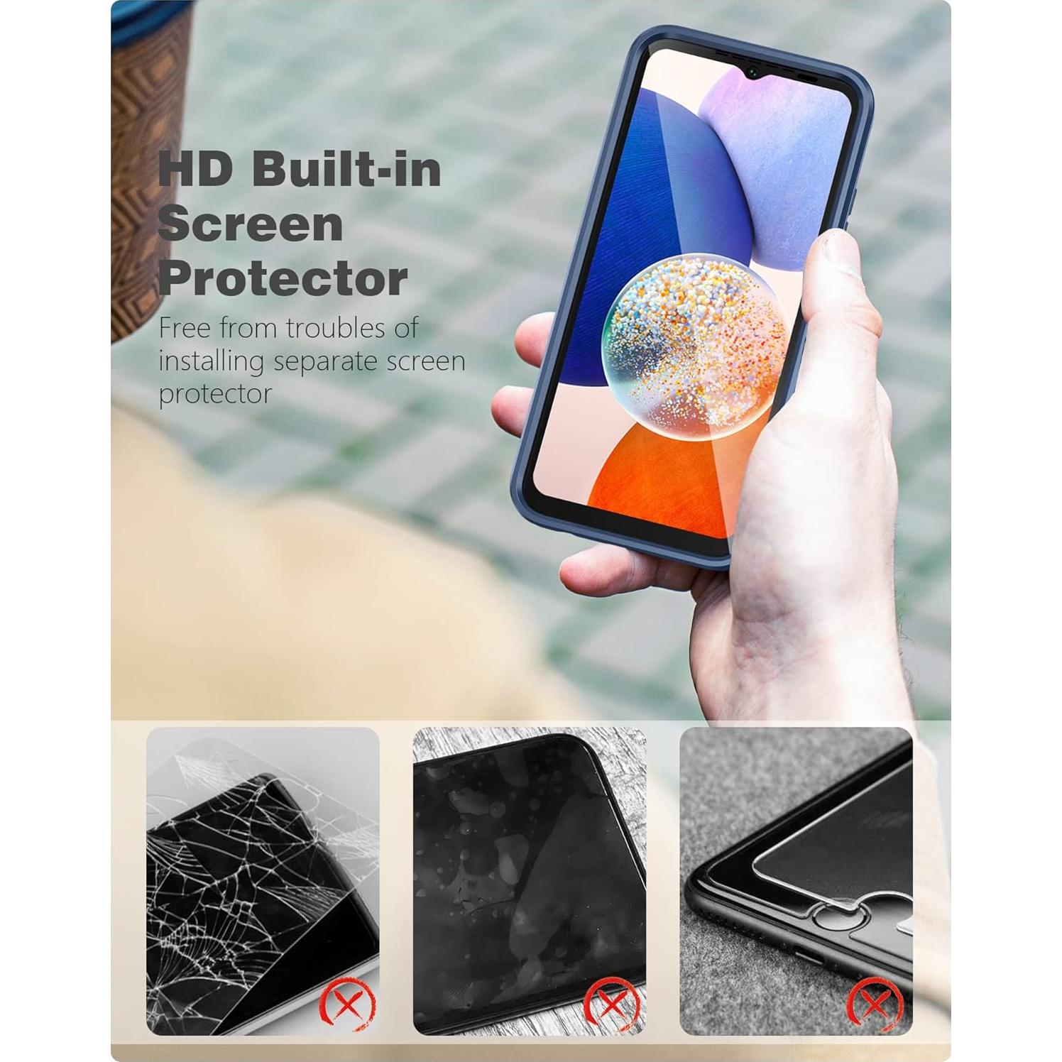 Funda FNTCASE para Samsung Galaxy A14 5G - Silicona Azul