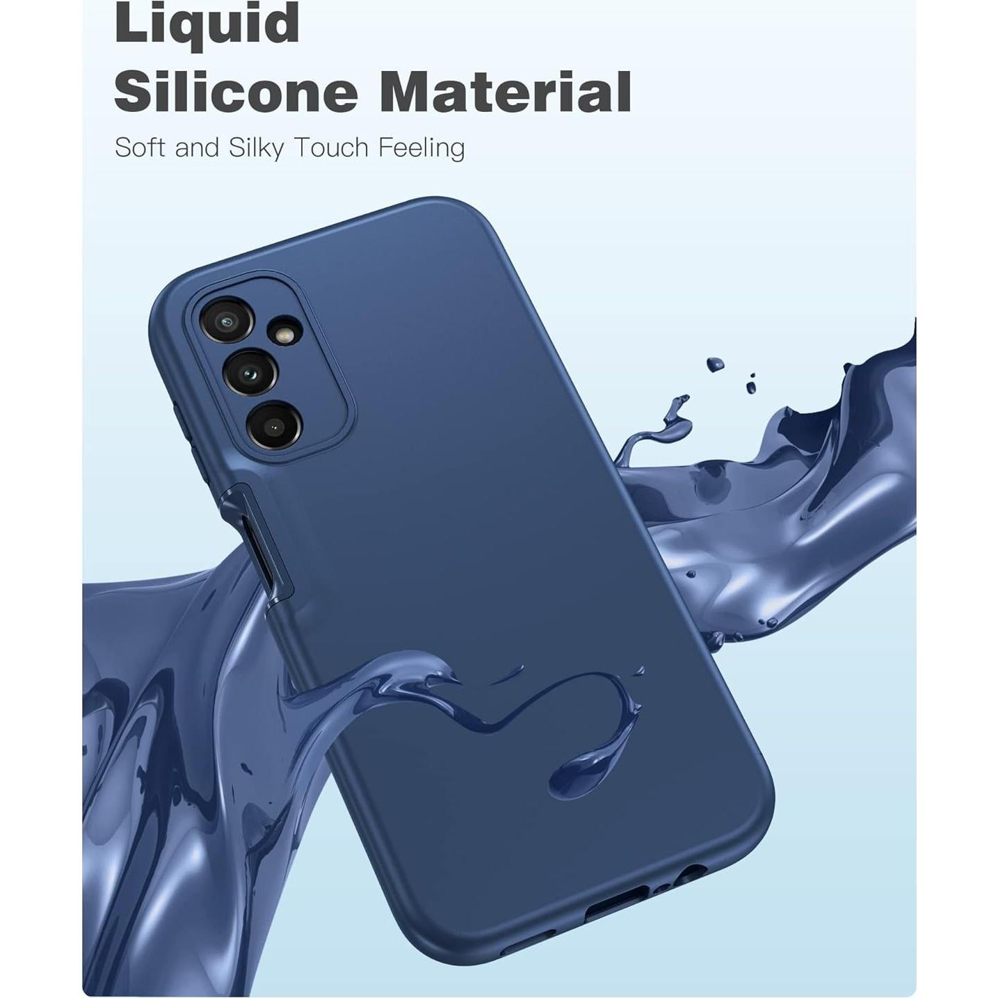 Funda FNTCASE para Samsung Galaxy A14 5G - Silicona Azul