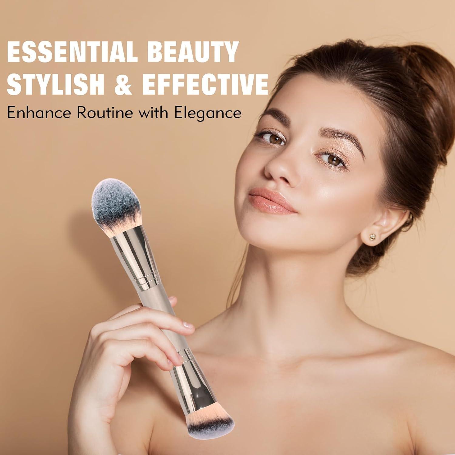 Brocha de Maquillaje Dpolla Doble Cara Redonda Vegana