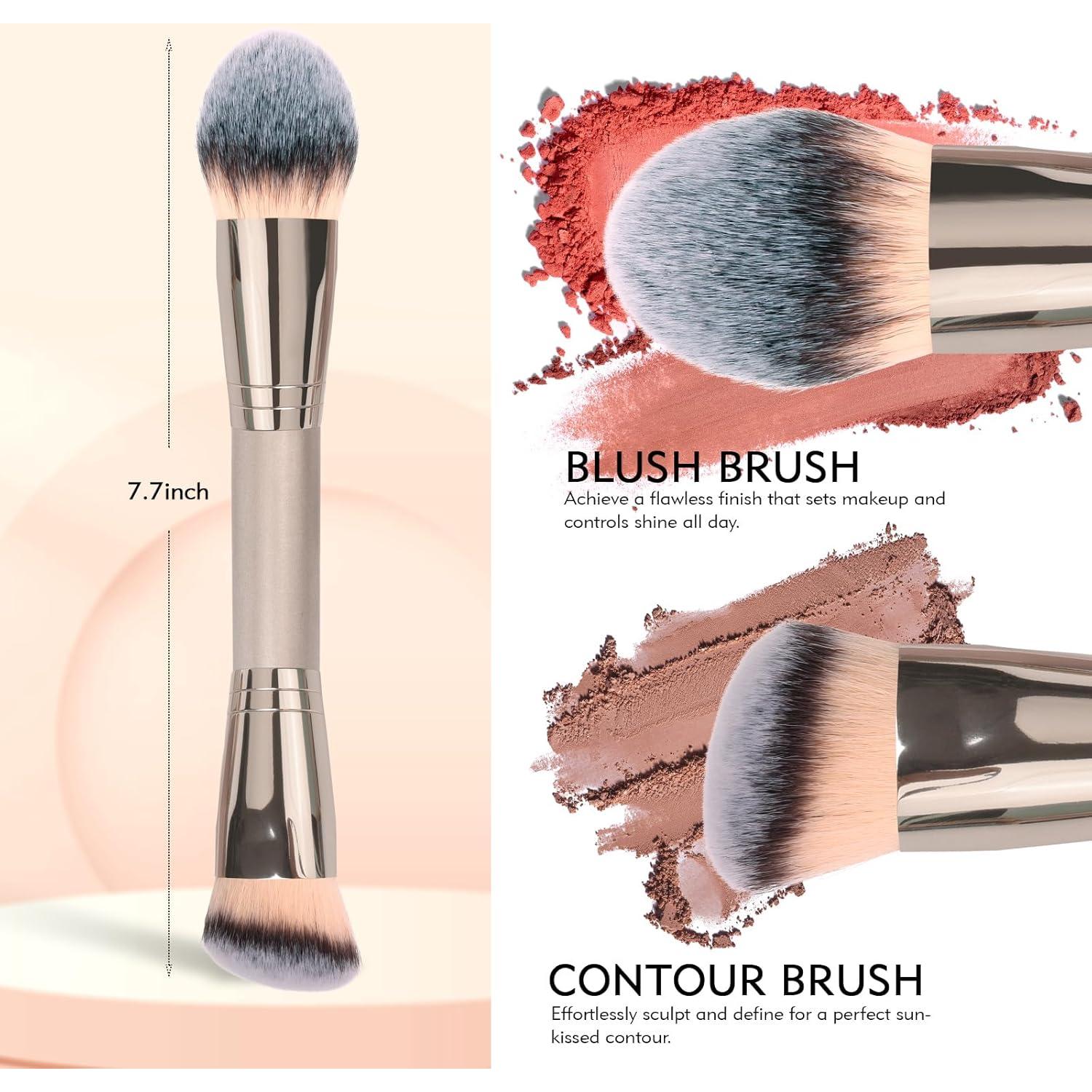 Brocha de Maquillaje Dpolla Doble Cara Redonda Vegana