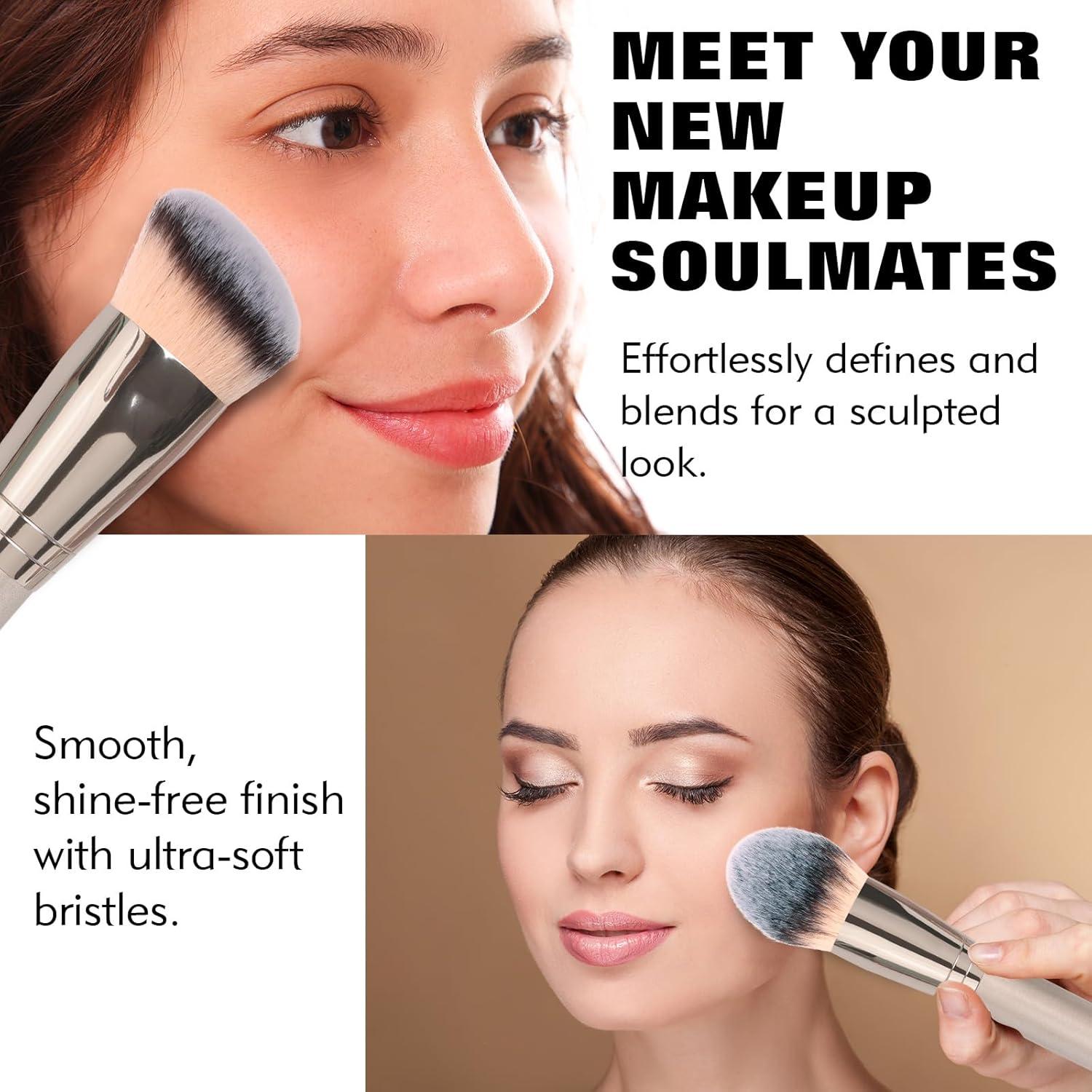 Brocha de Maquillaje Dpolla Doble Cara Redonda Vegana