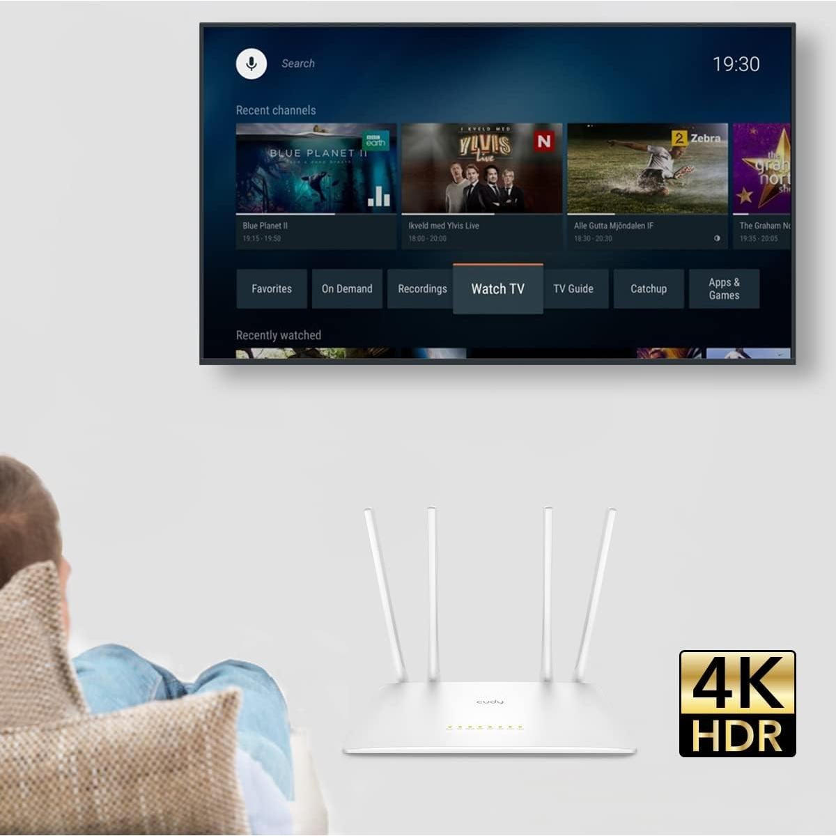 Cudy Enrutador WiFi Doble Banda AC1200 WR1200 4 en 1