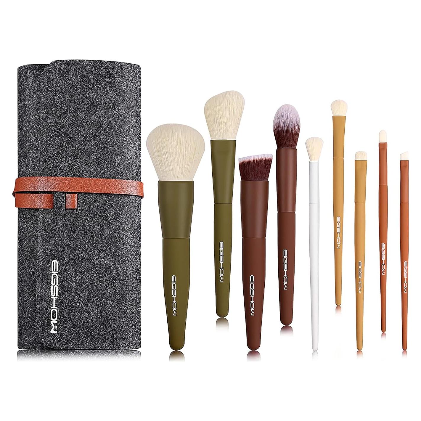 Set de Pinceles de Maquillaje EIGSHOW 9 Piezas Sintéticas