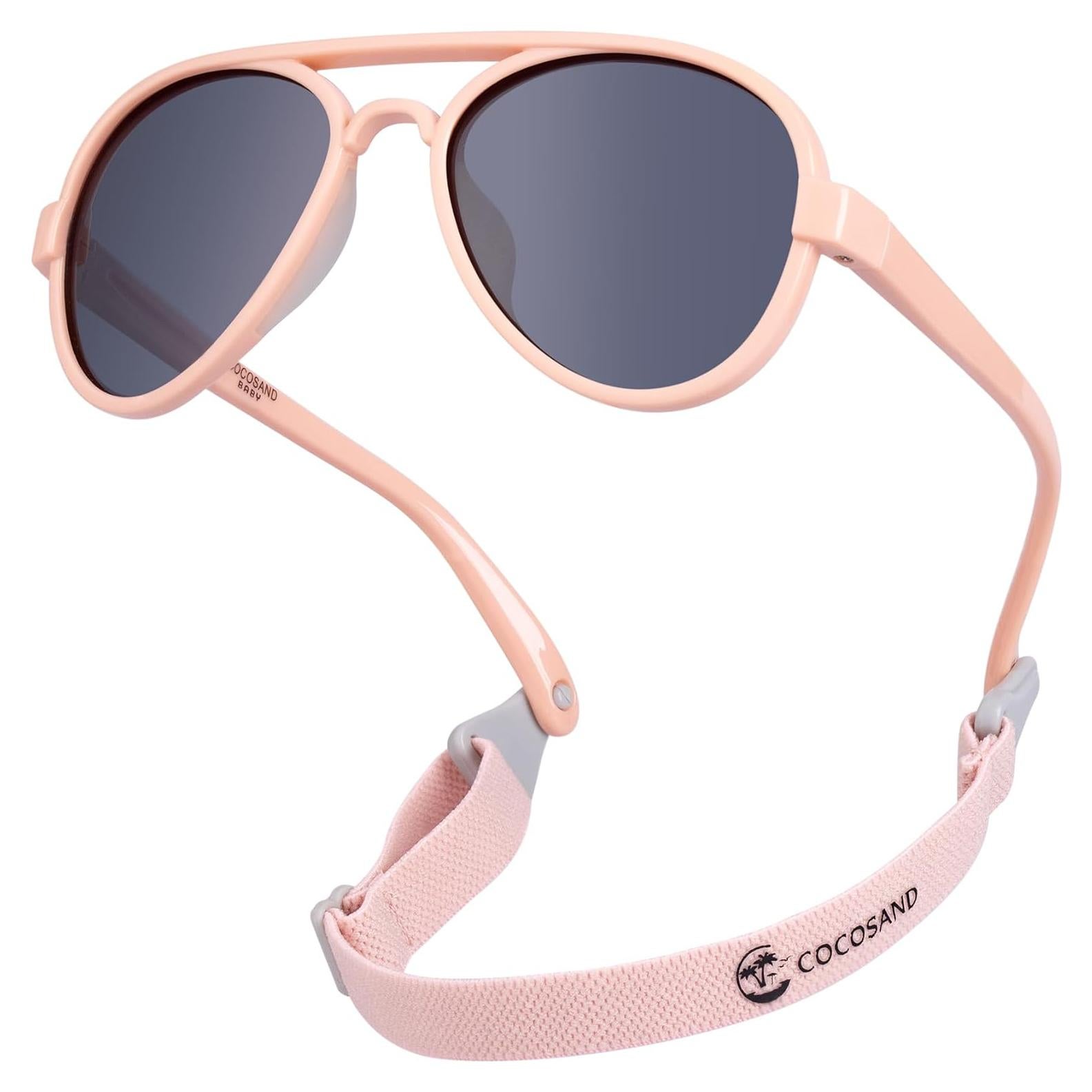 Gafas de sol aviador COCOSAND para bebés 0-24 meses rosa