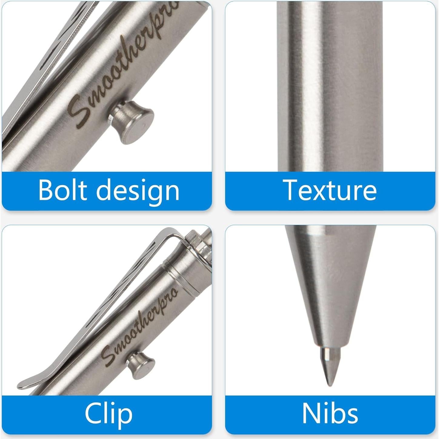 Bolígrafo Smootherpro Acero Inoxidable Retráctil 0.5mm