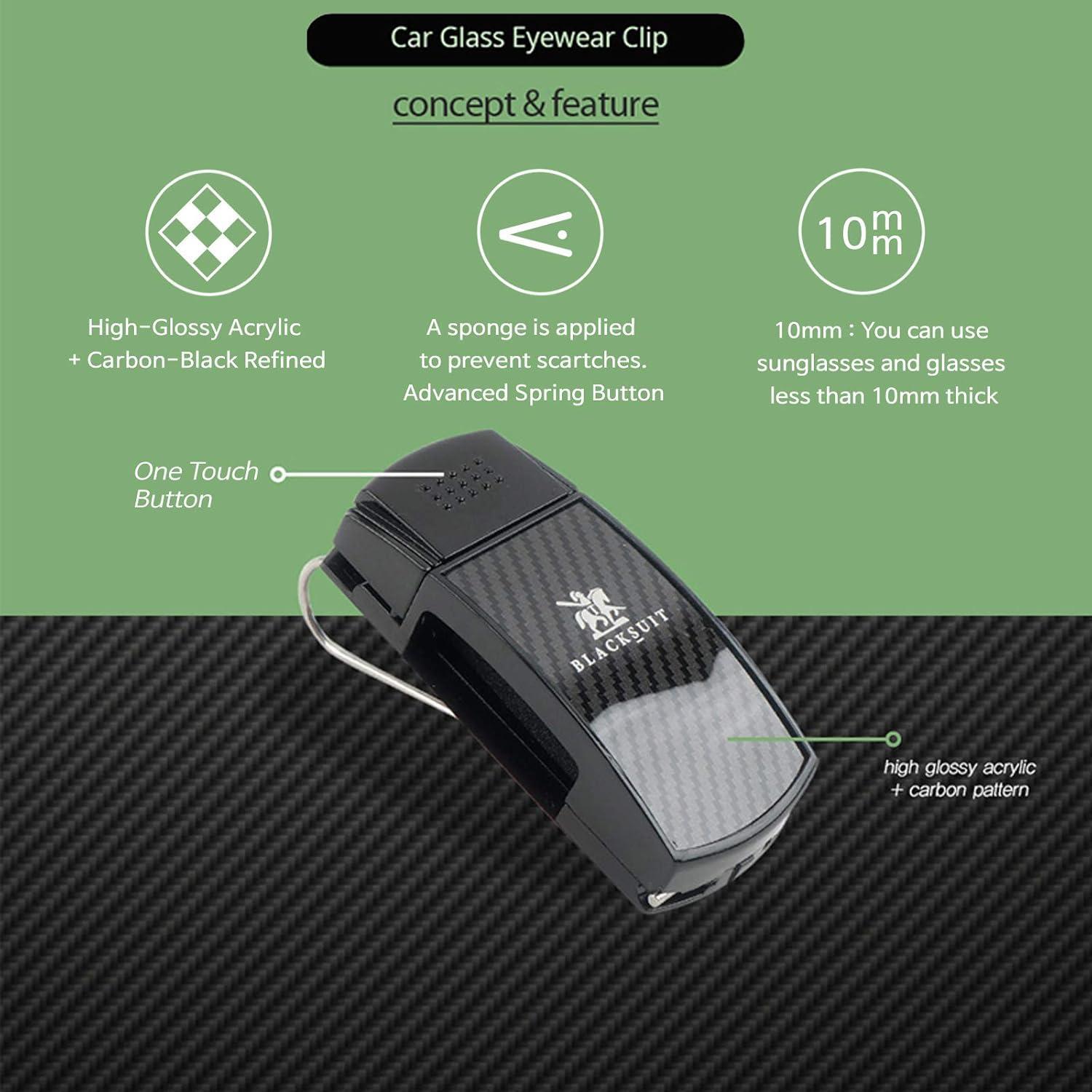 Clip de Gafas de Sol Blacksuit Carbono Real para Vehículos