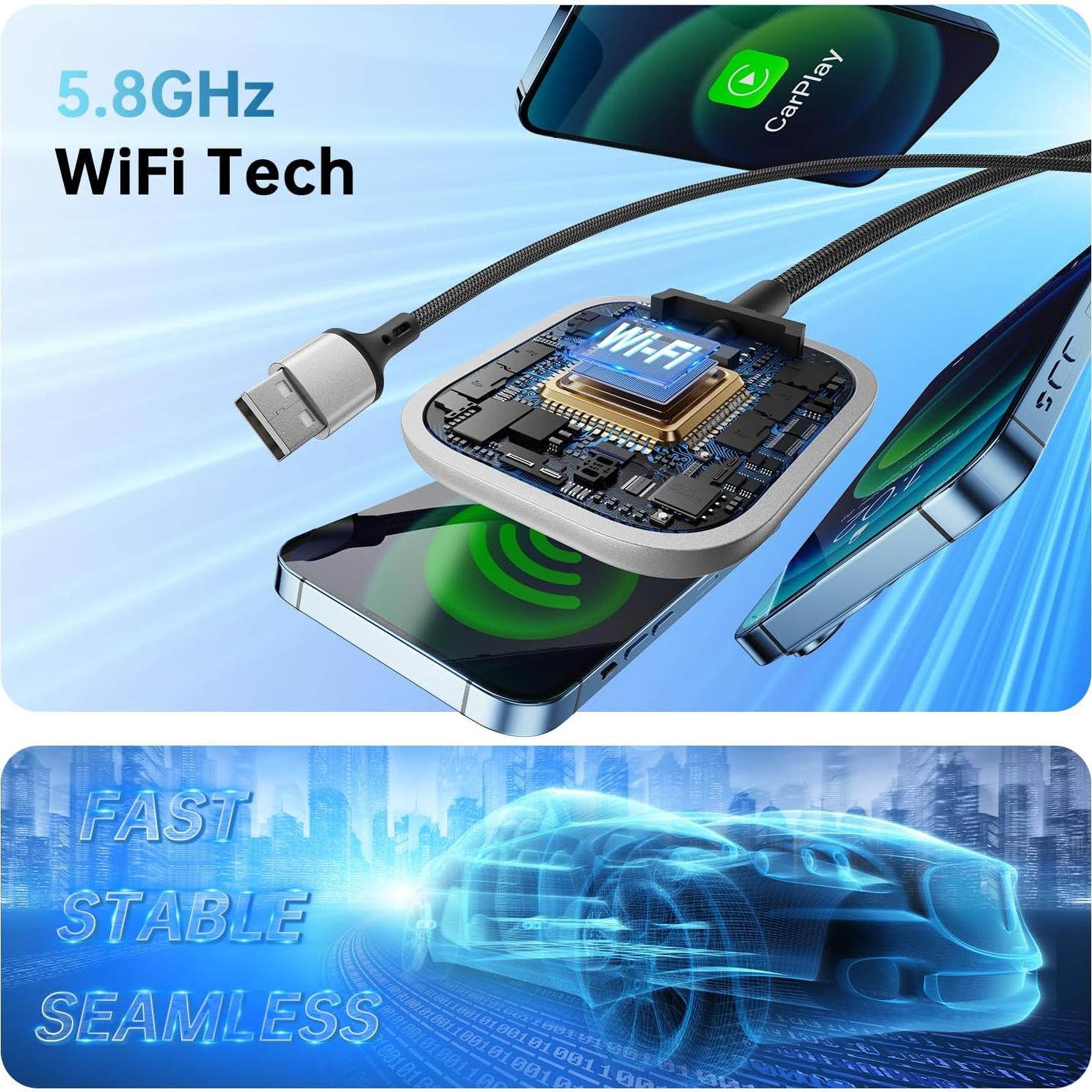 Adaptador CarPlay Inalámbrico JDG para iPhone - Conexión Rápida