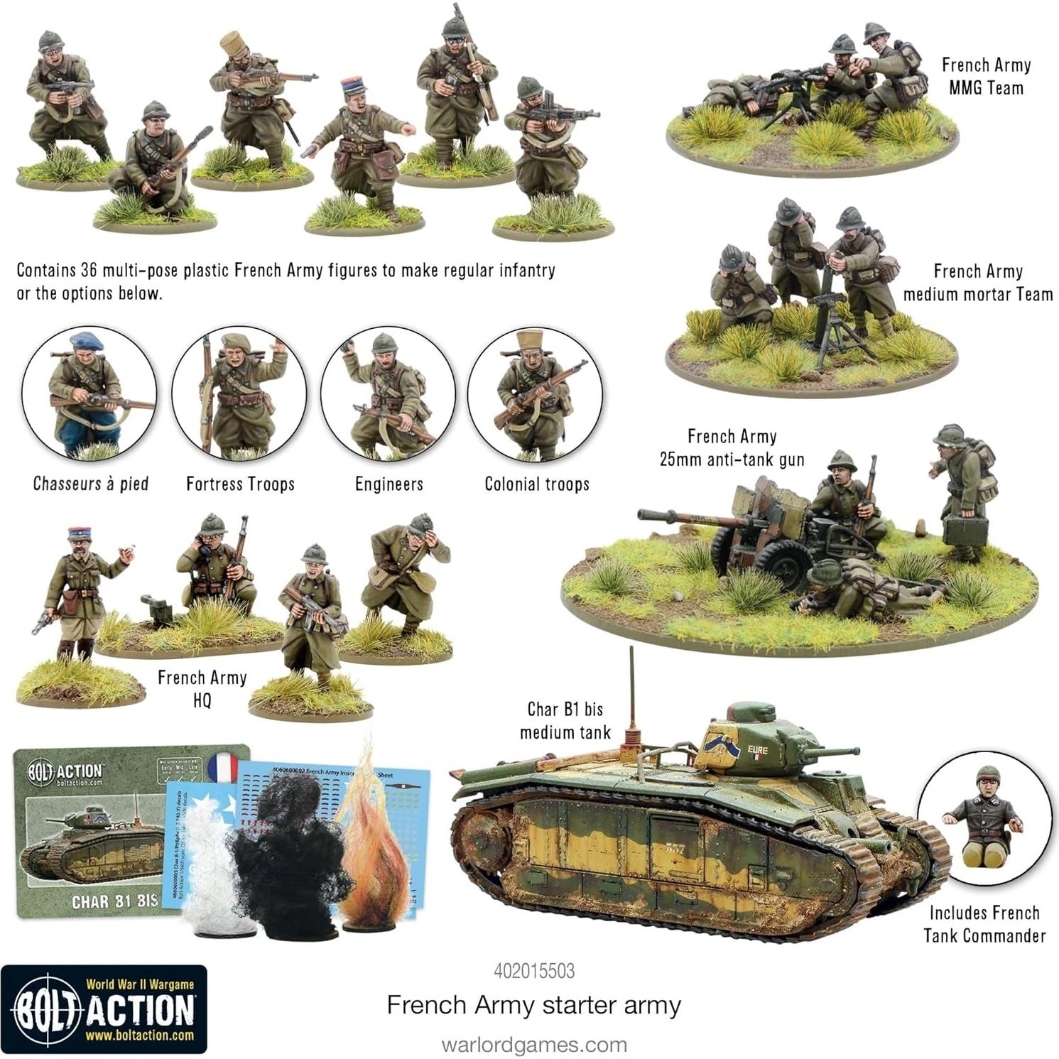 Ejército Francés Bolt Action 1:56 - Miniaturas Pintables 28 mm