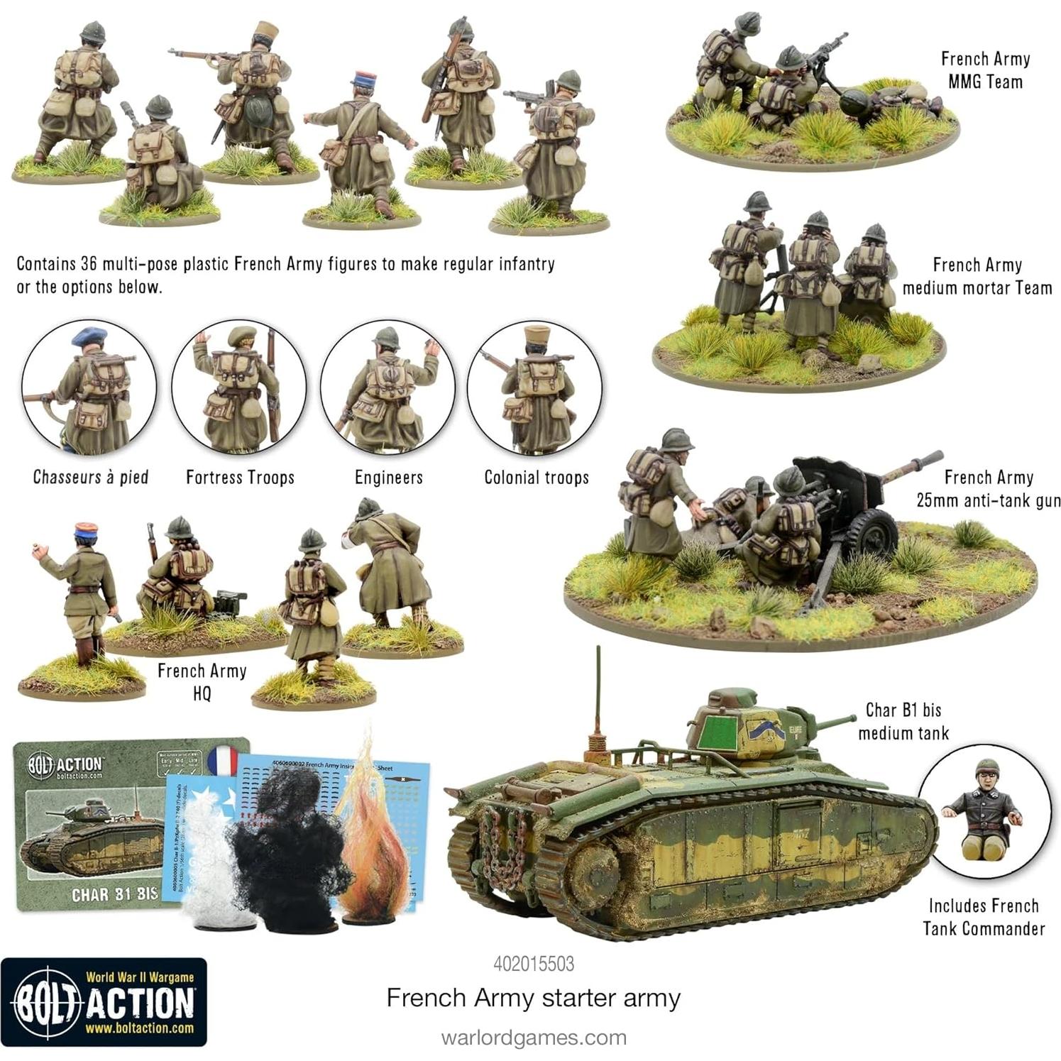 Ejército Francés Bolt Action 1:56 - Miniaturas Pintables 28 mm