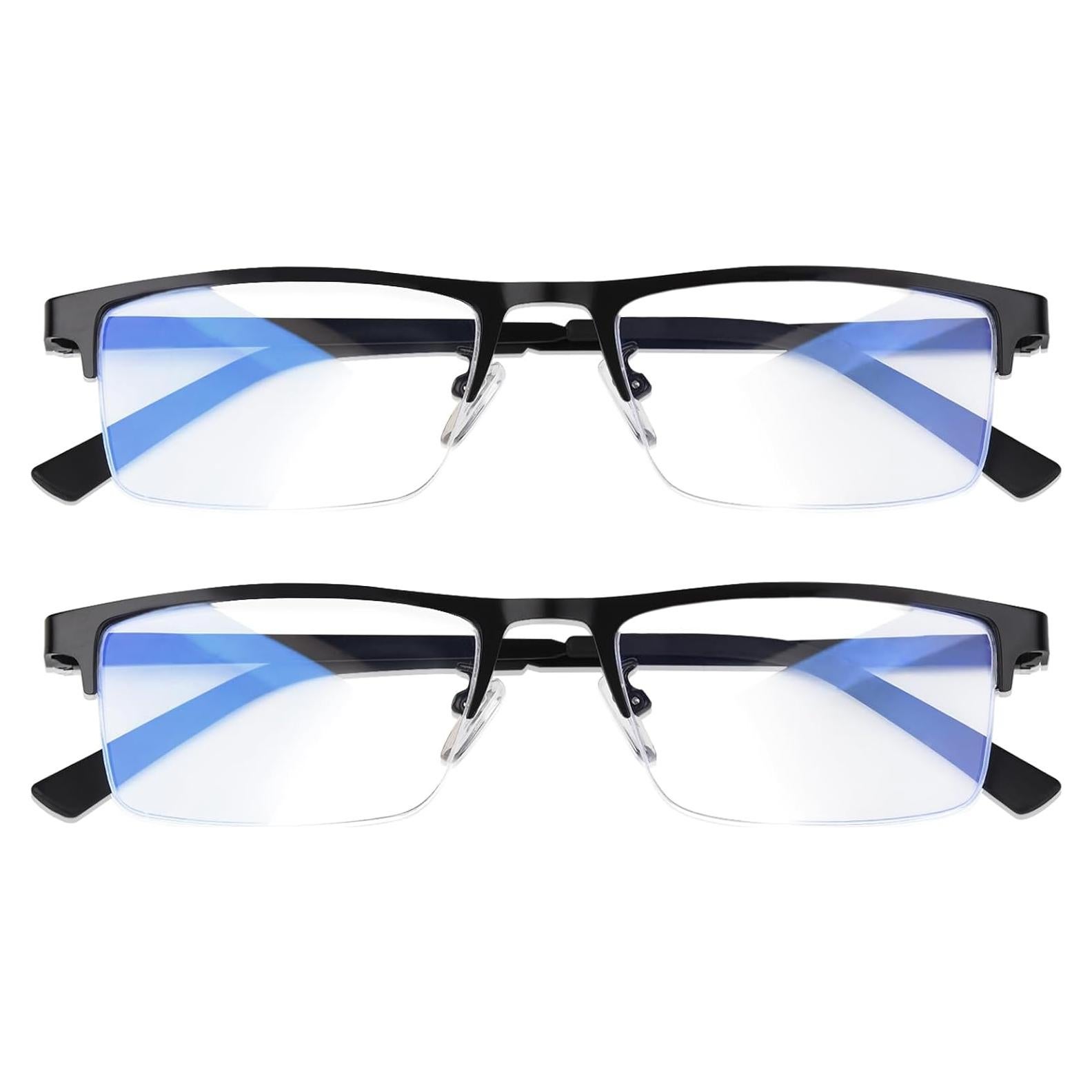 Gafas bloqueadoras de luz azul Metal Liviano UV400 2PCS Negro