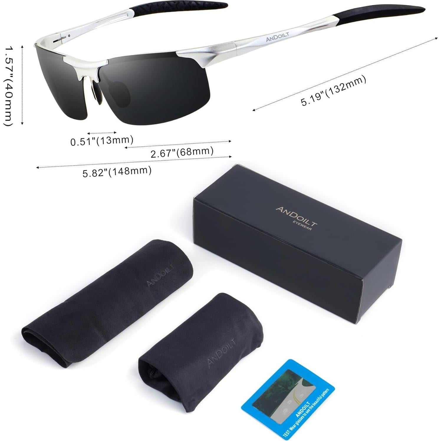 Gafas de sol deportivas ANDOILT polarizadas UV400 gris