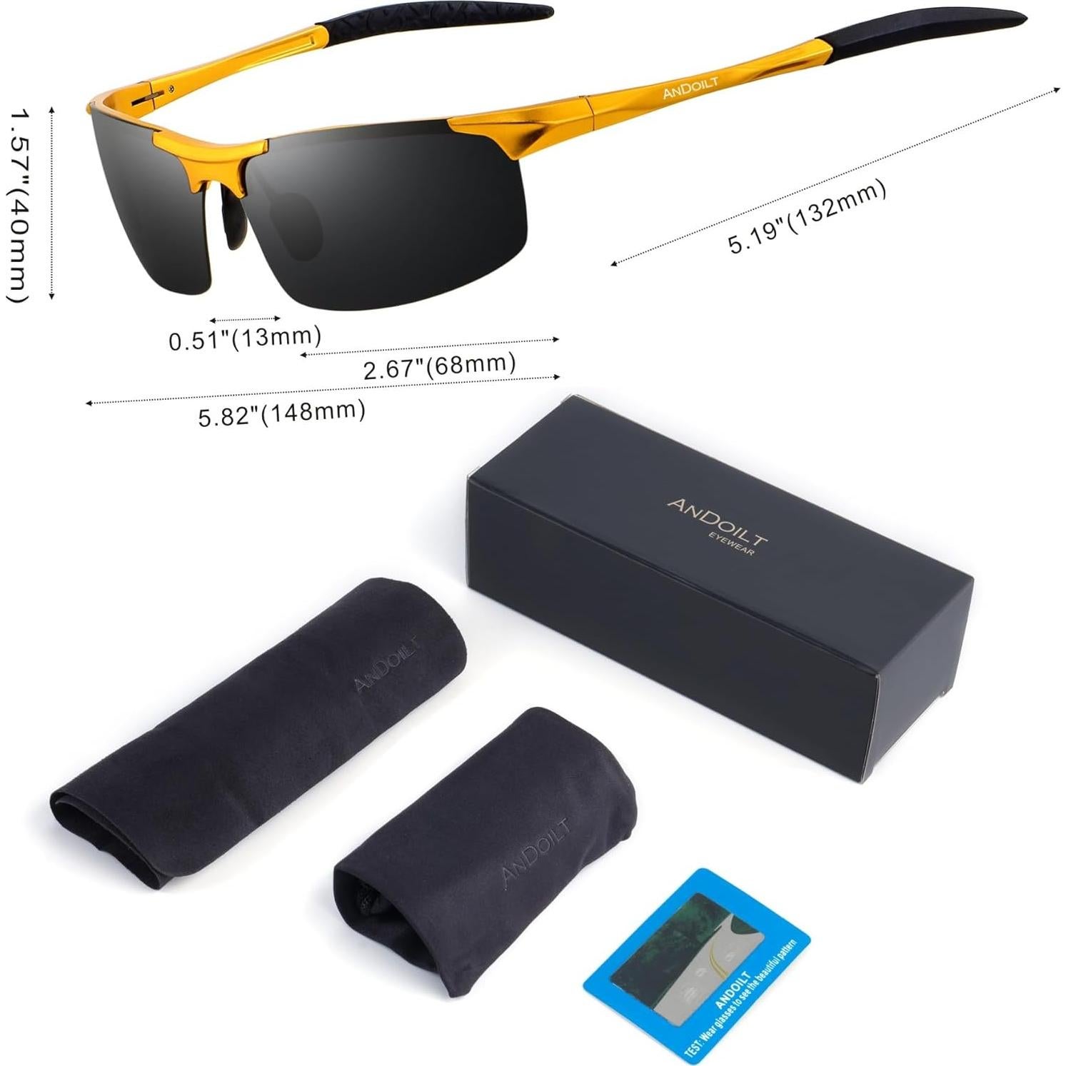 Gafas de sol deportivas ANDOILT polarizadas UV400 para hombres
