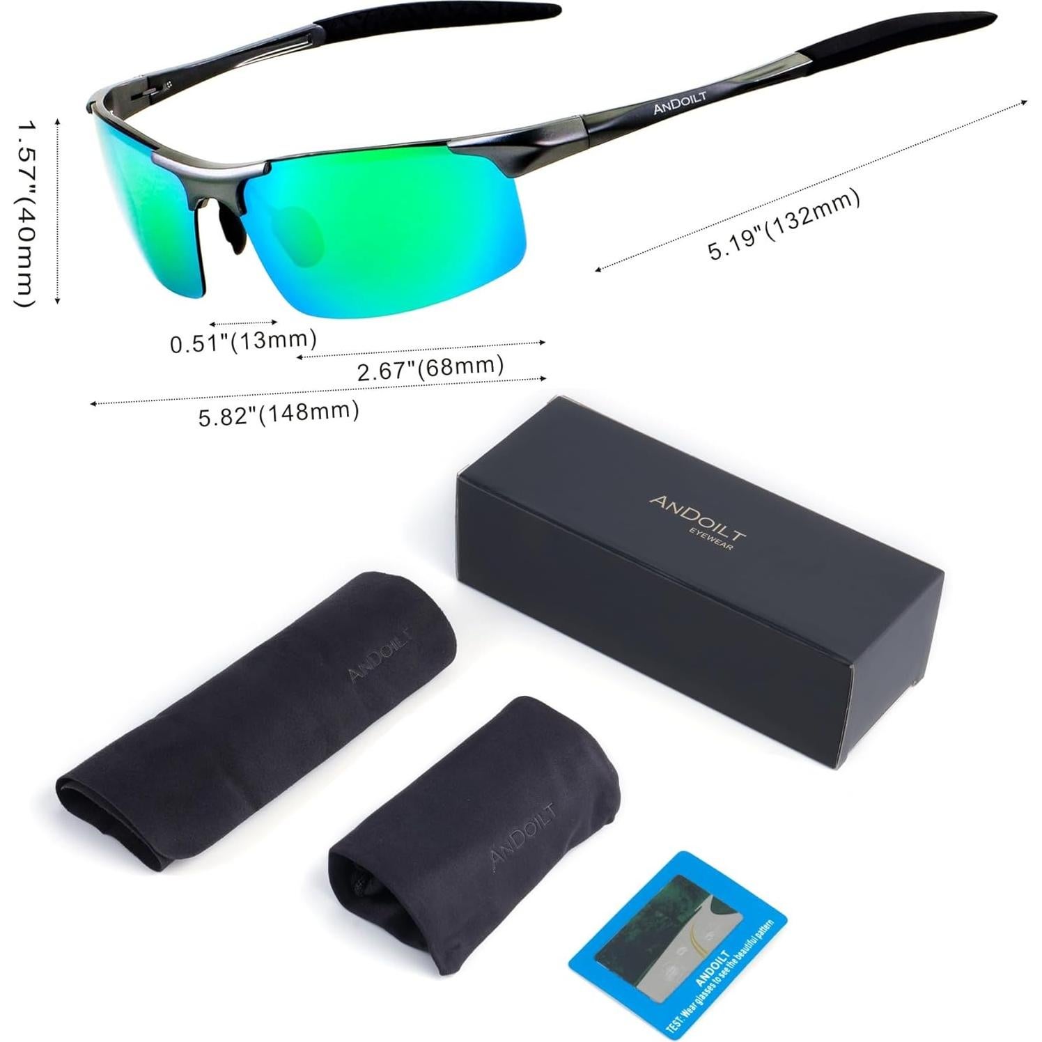 Gafas de Sol Deportivas ANDOILT Polarizadas UV400 Verde