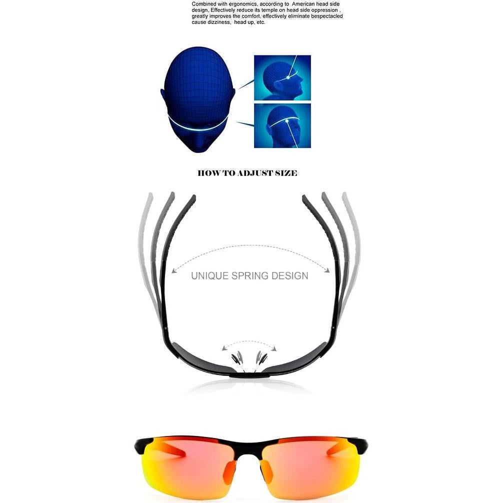 Gafas de Sol Deportivas ANDOILT Polarizadas UV400 Marco Negro