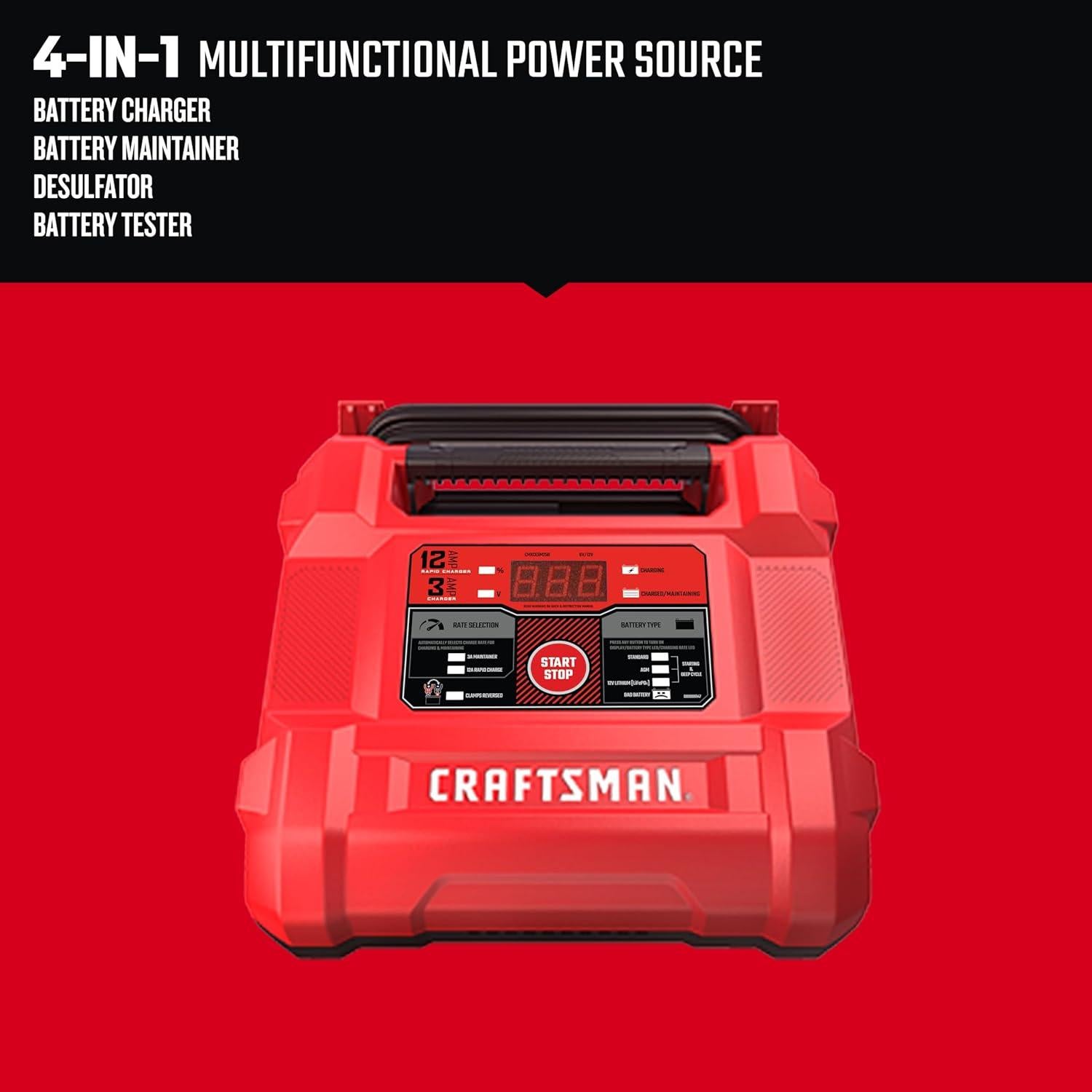 Cargador Automático Craftsman CMXCESM258 12A 6V/12V 4-en-1