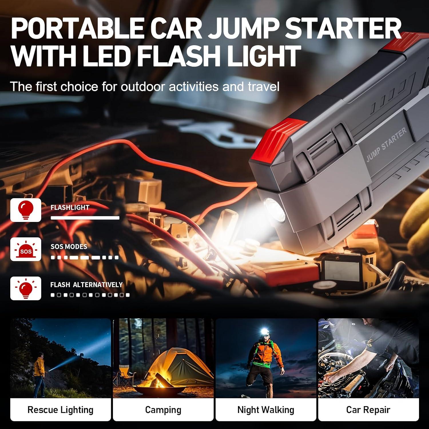 Arrancador de Batería Tstiti C20 4000A 12V USB LED