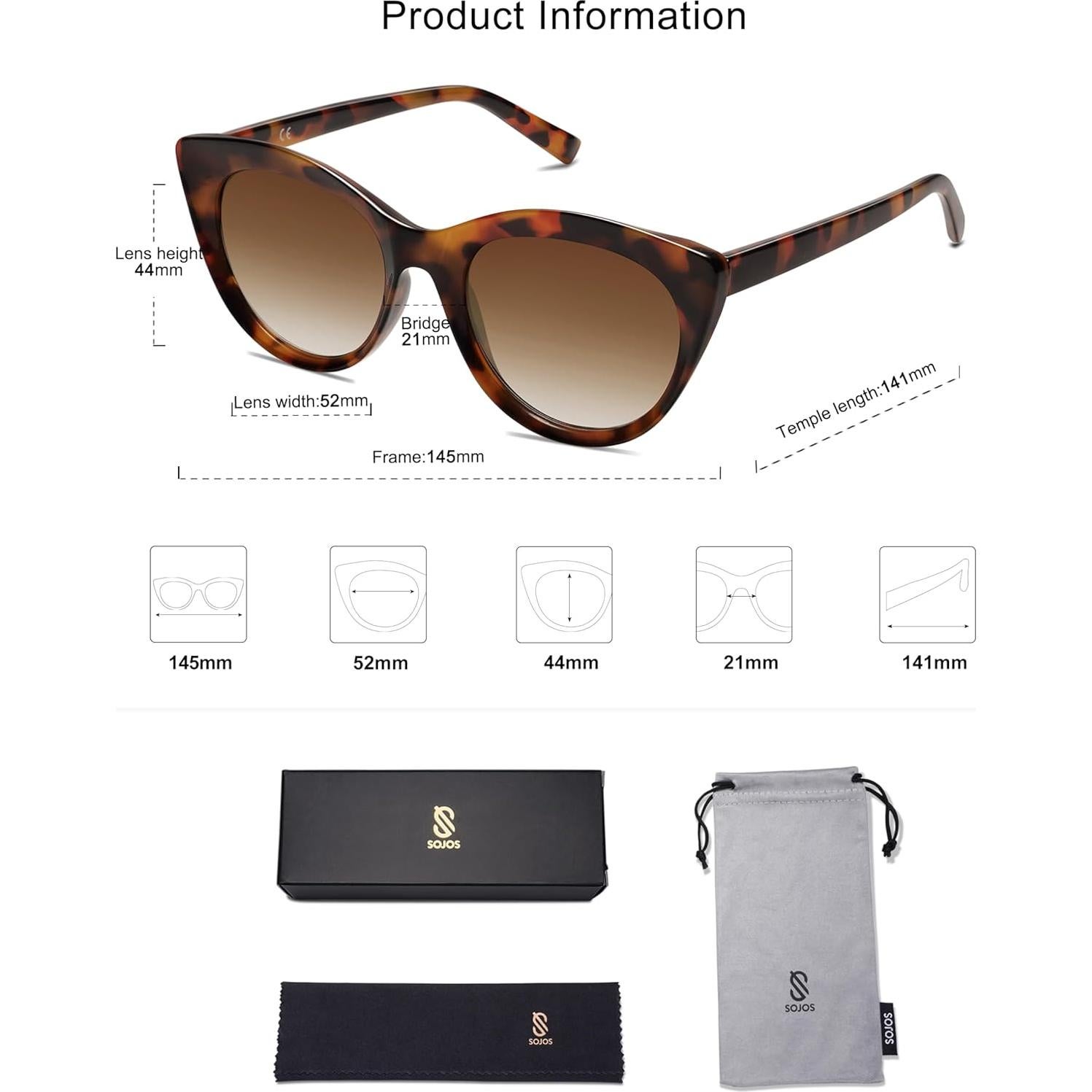 Gafas de sol polarizadas SojoS SJ2221 para mujeres - Ojo de gato